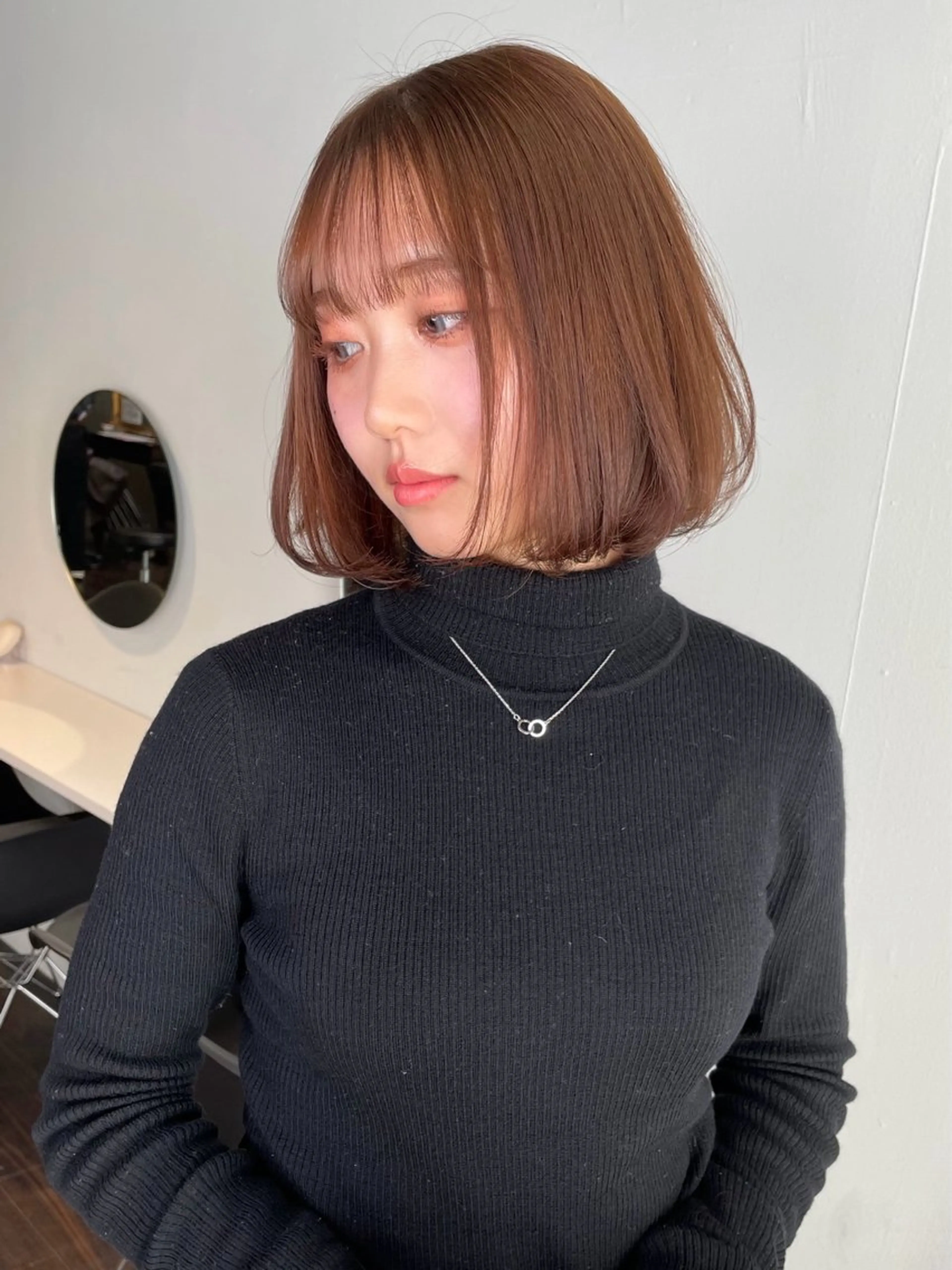 ミディアム カラー ヘアアレンジ アッシュ ベージュカラー ブリーチ 透明感カラー ダブルカラー カット ヘアカラー トリートメント maoブリーチ無し 似合わせカラーのヘアスタイル