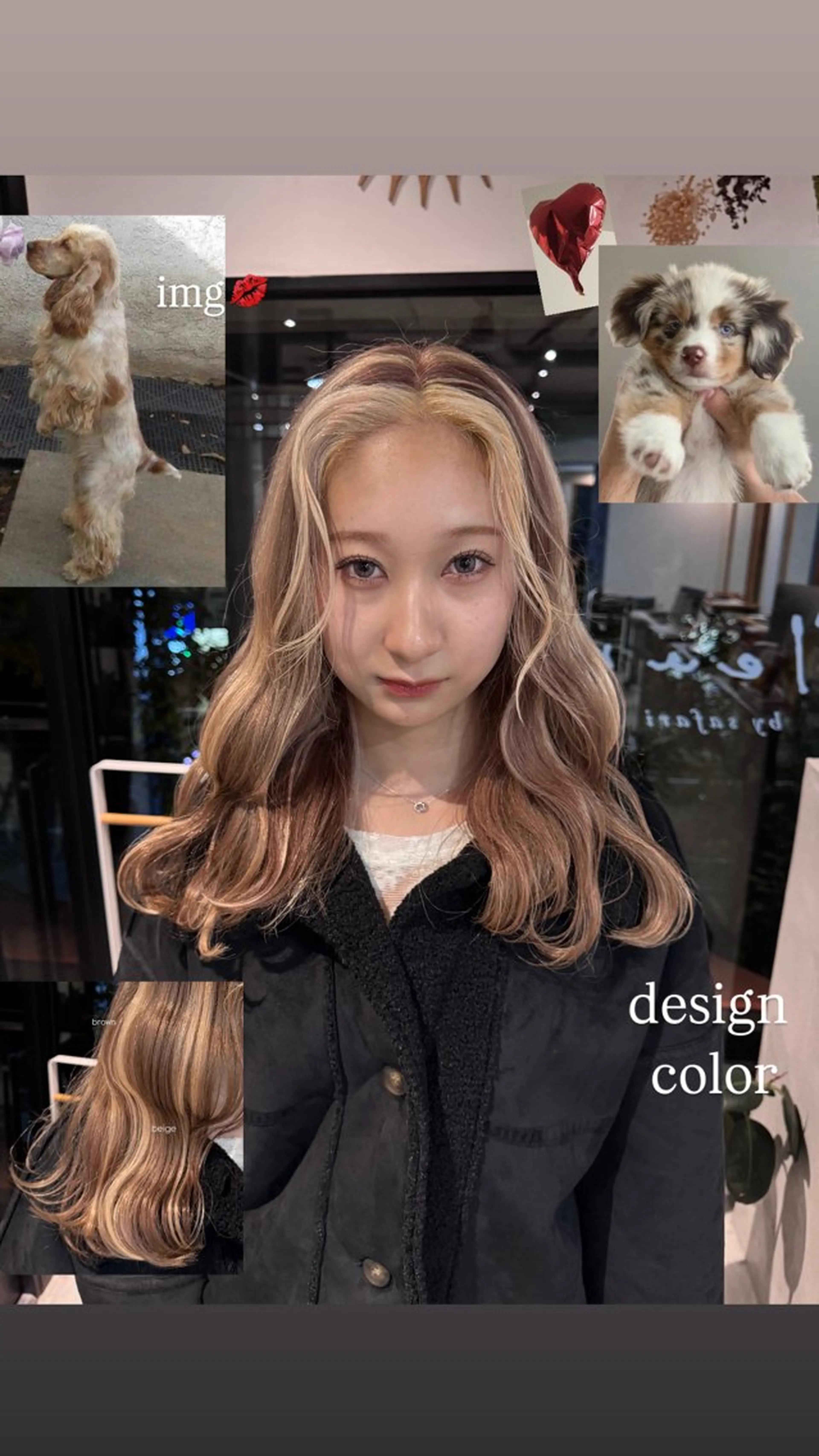 デザインカラー＋カット⚡️🎨🤍インナーカラー／ハイライト／ルーツカラー／ポイントカラーの写真