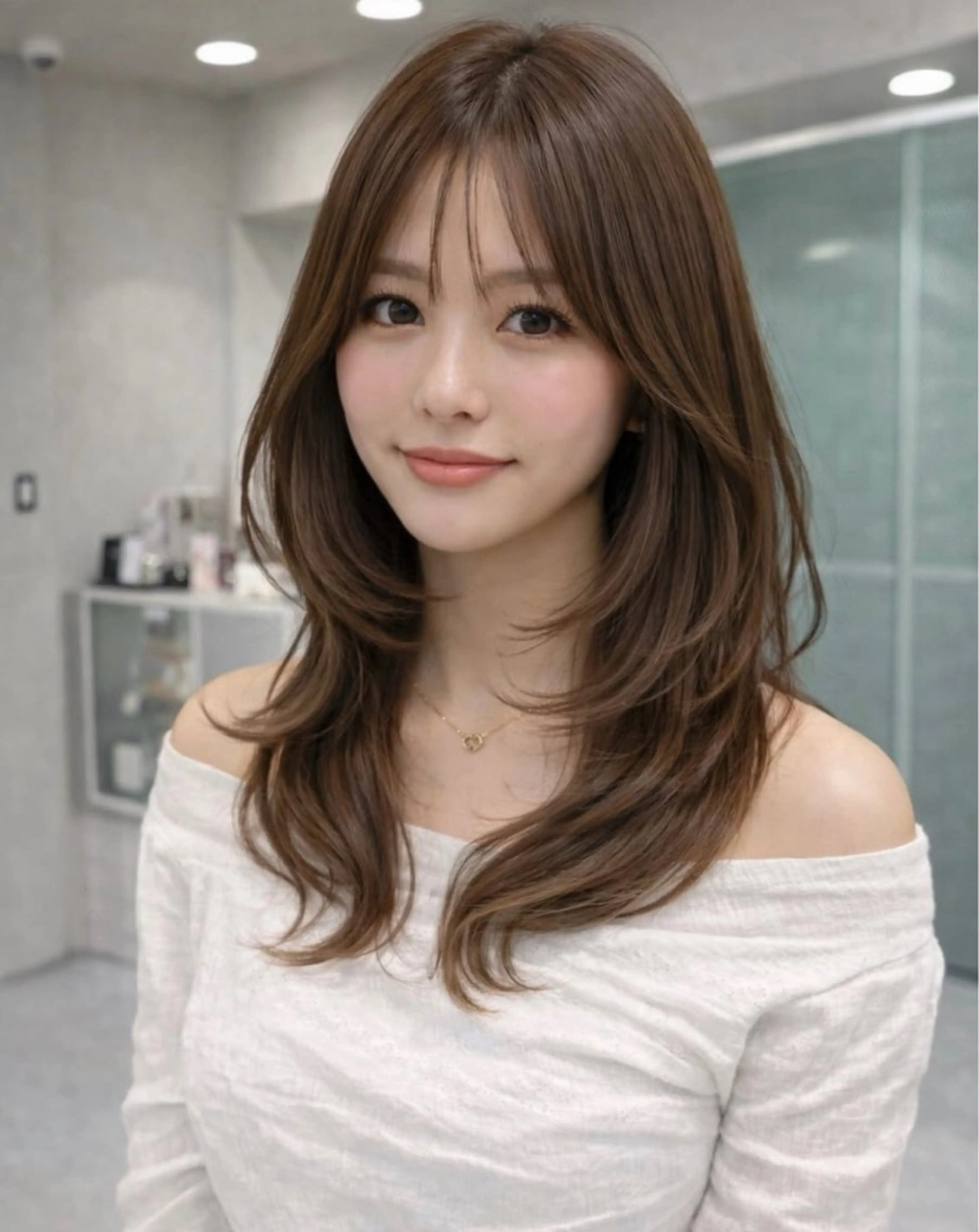 ロング カット ヘアカラー トリートメント 博多ベージュ 🐻松井傑のヘアスタイル