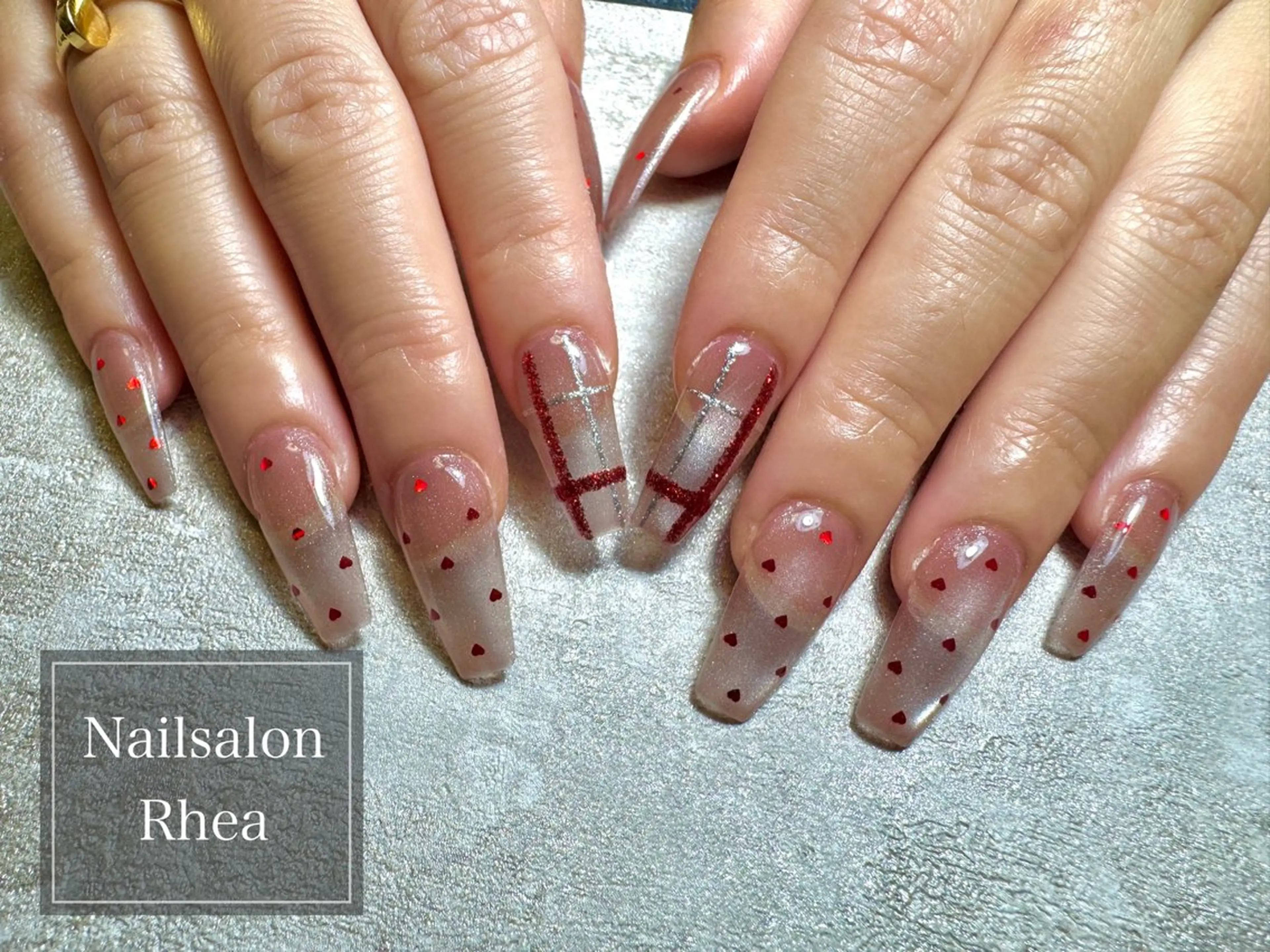 《オフ込み》チップ10本付きジェル10本アート ¥13800の写真