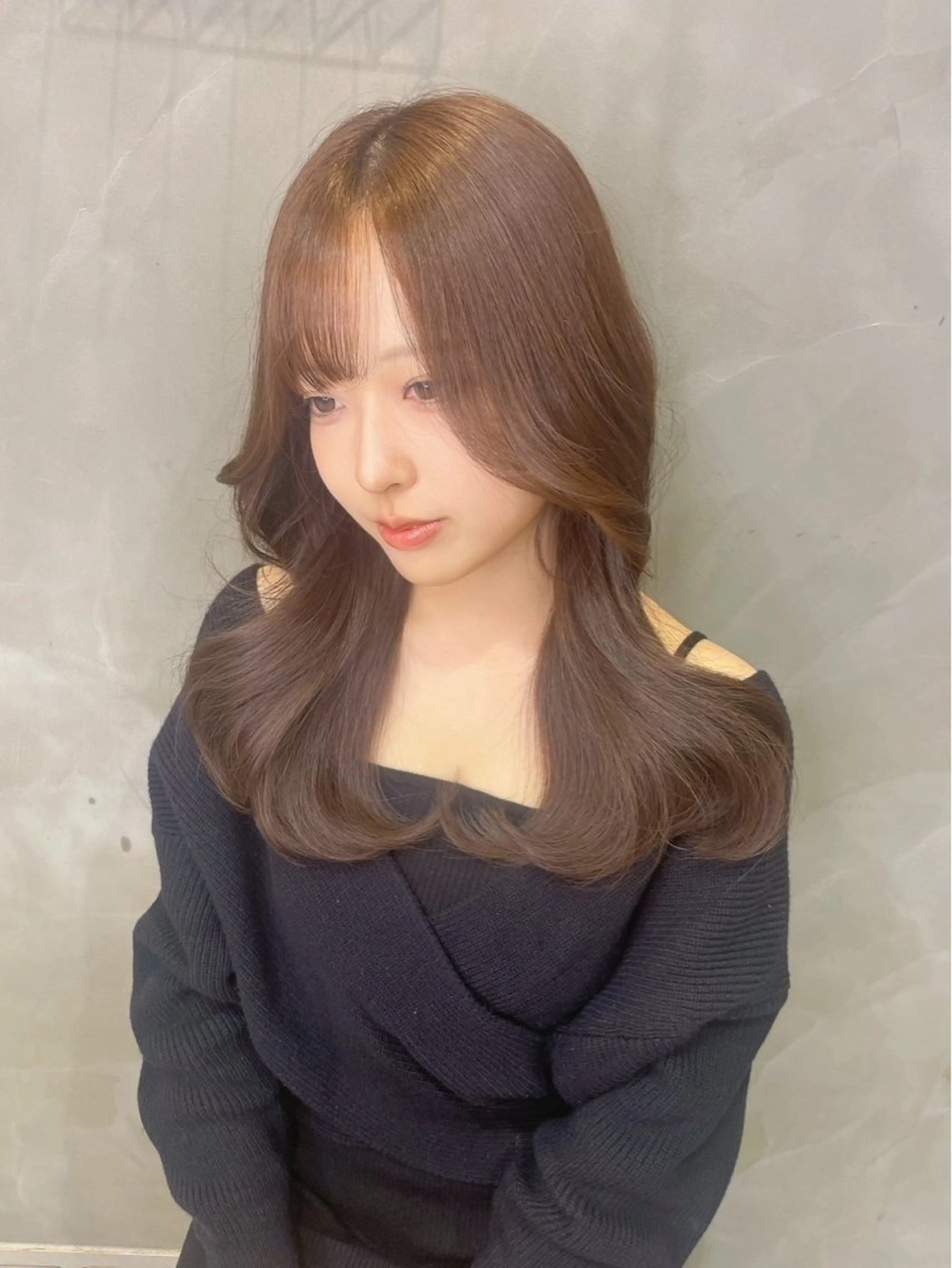 ロング カラー 顔周りカット 髪質改善 韓国風ヘア レイヤーカット 縮毛矯正 💫大曽根/髪質改善 /ゆうき💫のヘアスタイル