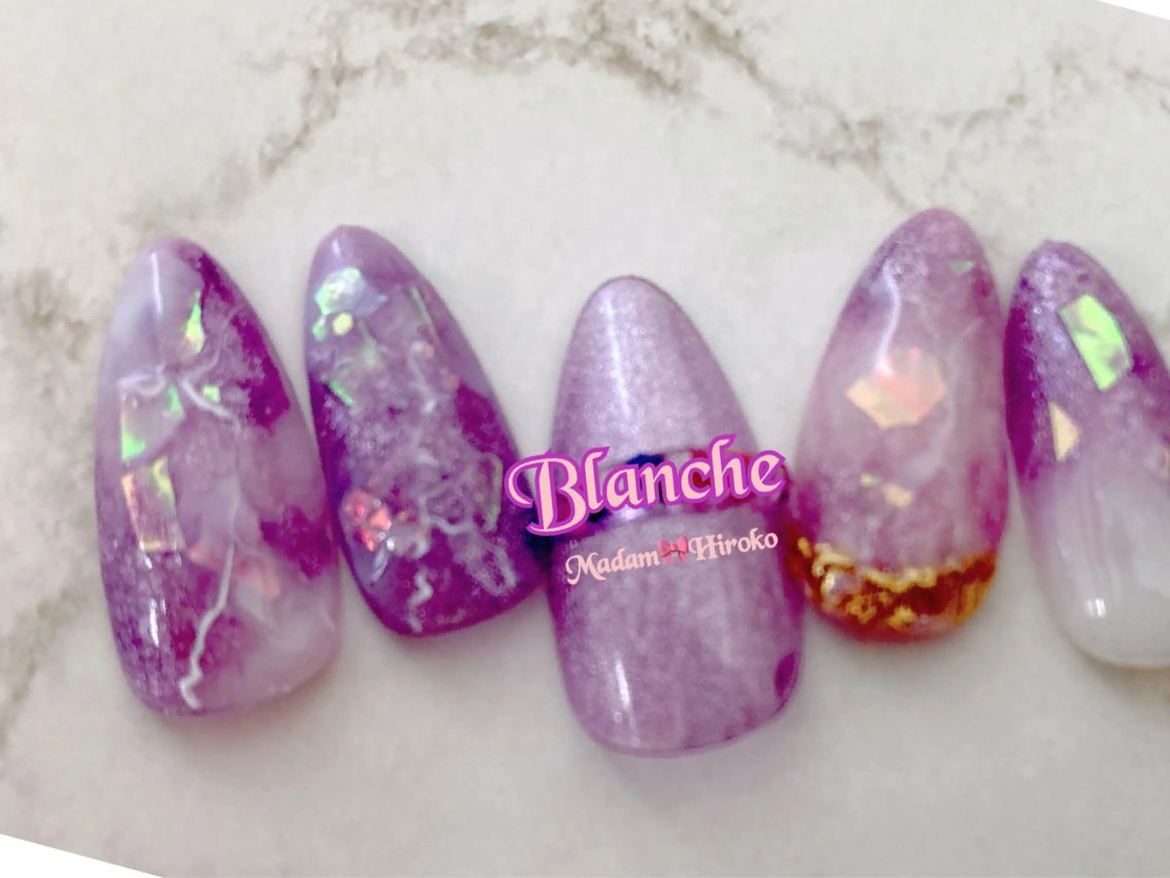 ネイル ニュアンスネイル パープル ハンドネイル Lianネイル 寛子Lianのネイルデザイン