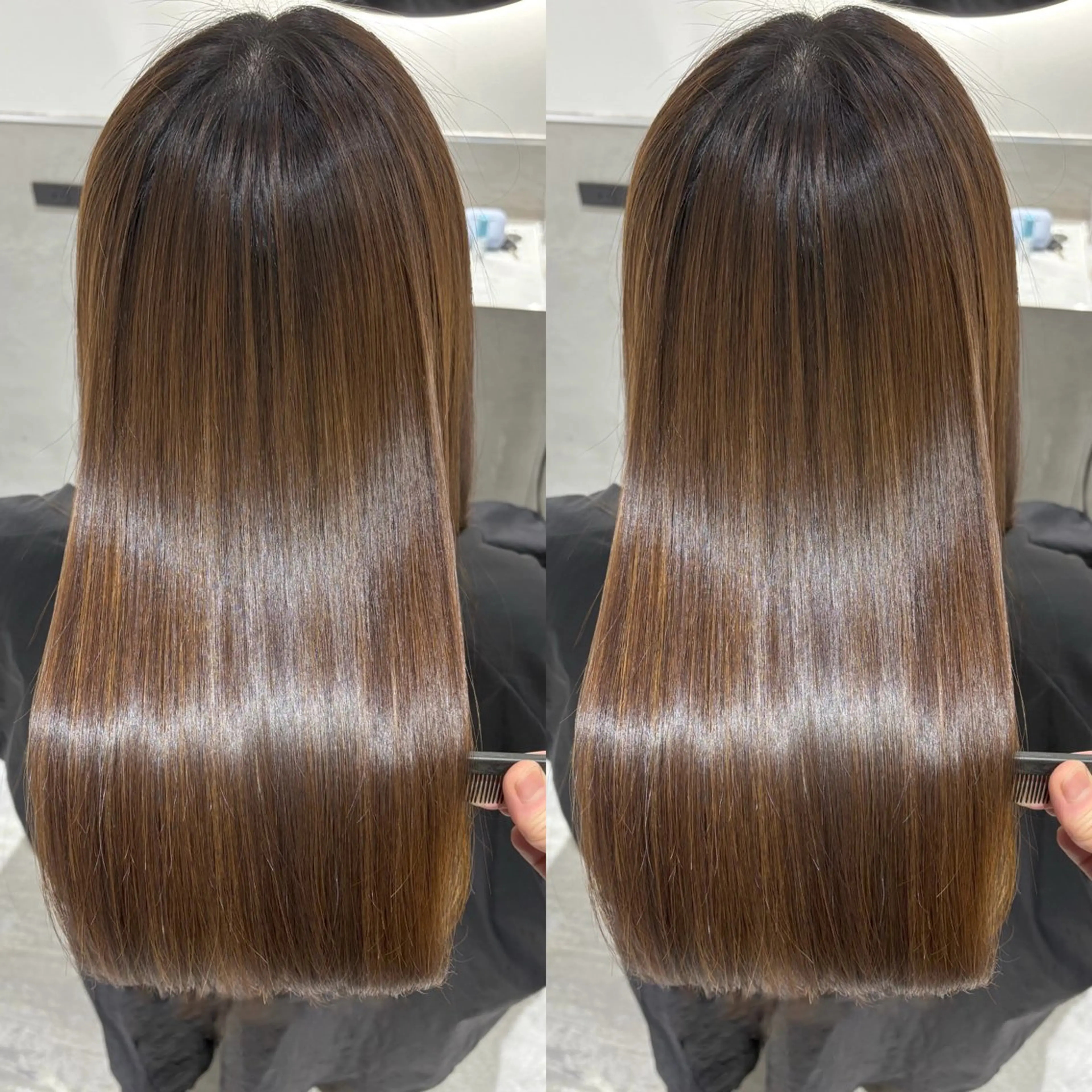 セミロング カラー 髪質改善 縮毛矯正 トリートメント ヘアカラー トリートメント 銀座No.1髪質改善 縮毛矯正/本木のヘアスタイル
