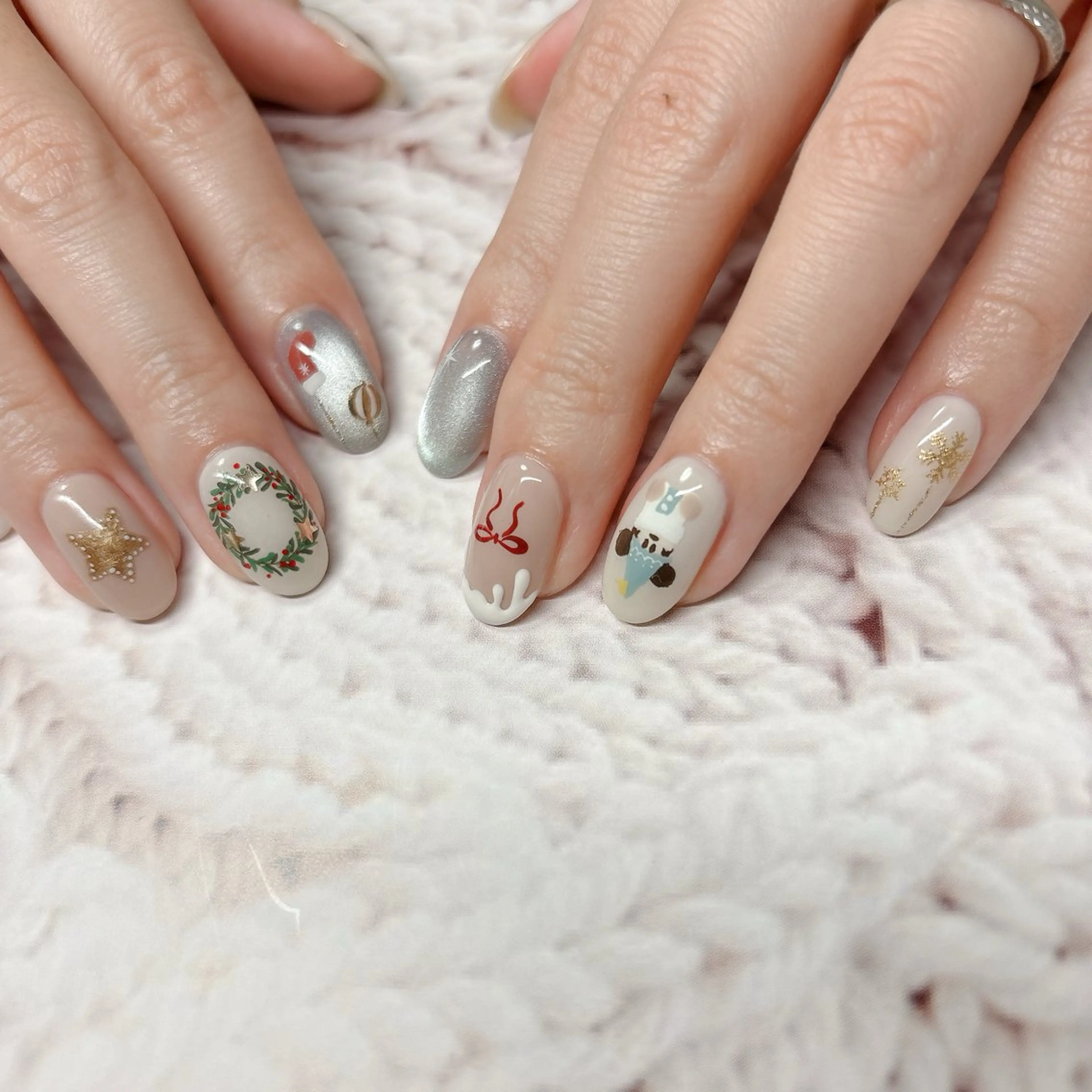 ネイル 冬ネイル クリスマス ハンドネイル nailsalon Asryのネイルデザイン