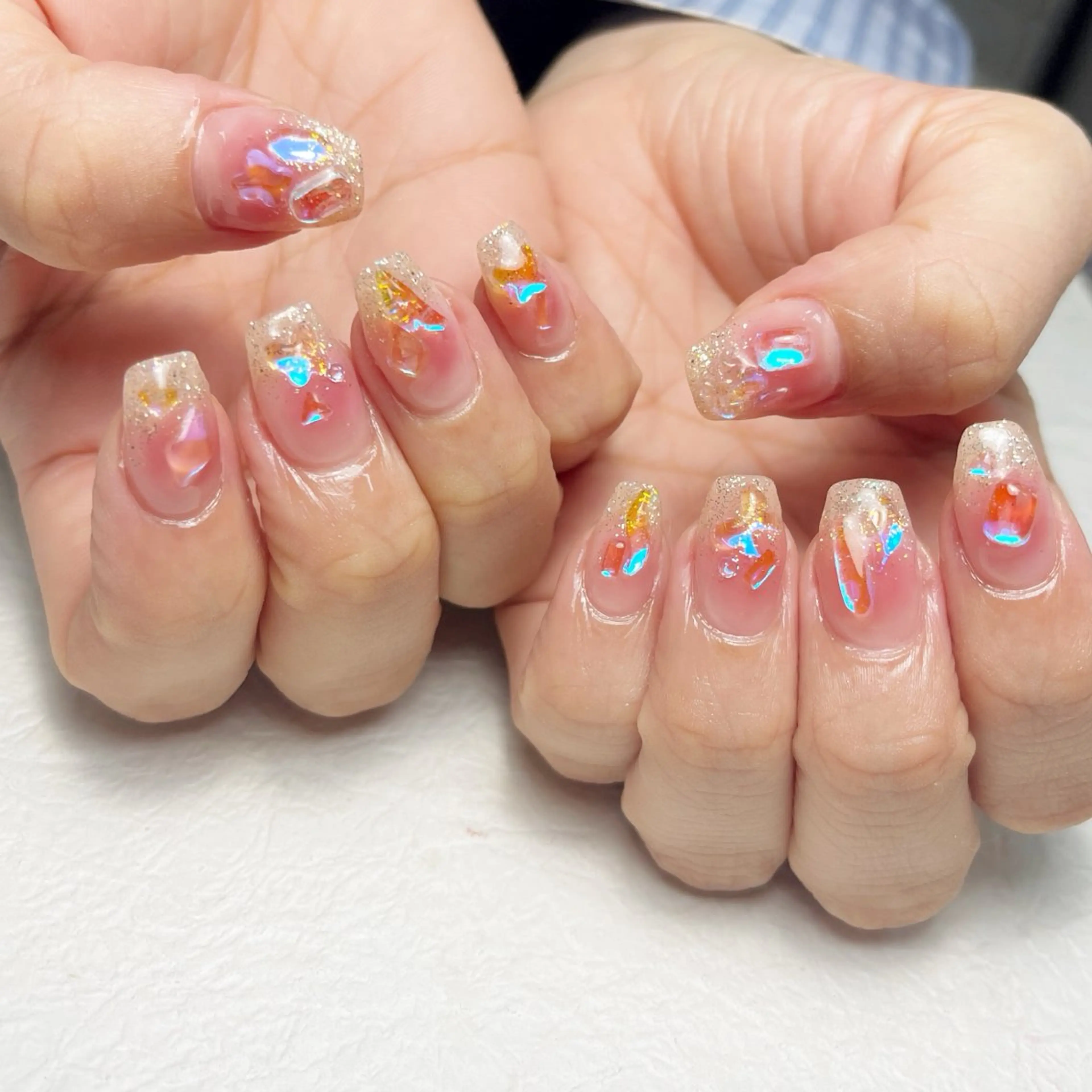 ネイル アートネイル フットネイル ジェルネイル 氷ネイル・うるうるネイル キラキラネイル ハンドネイル Y nail なんば堀江店のネイルデザイン