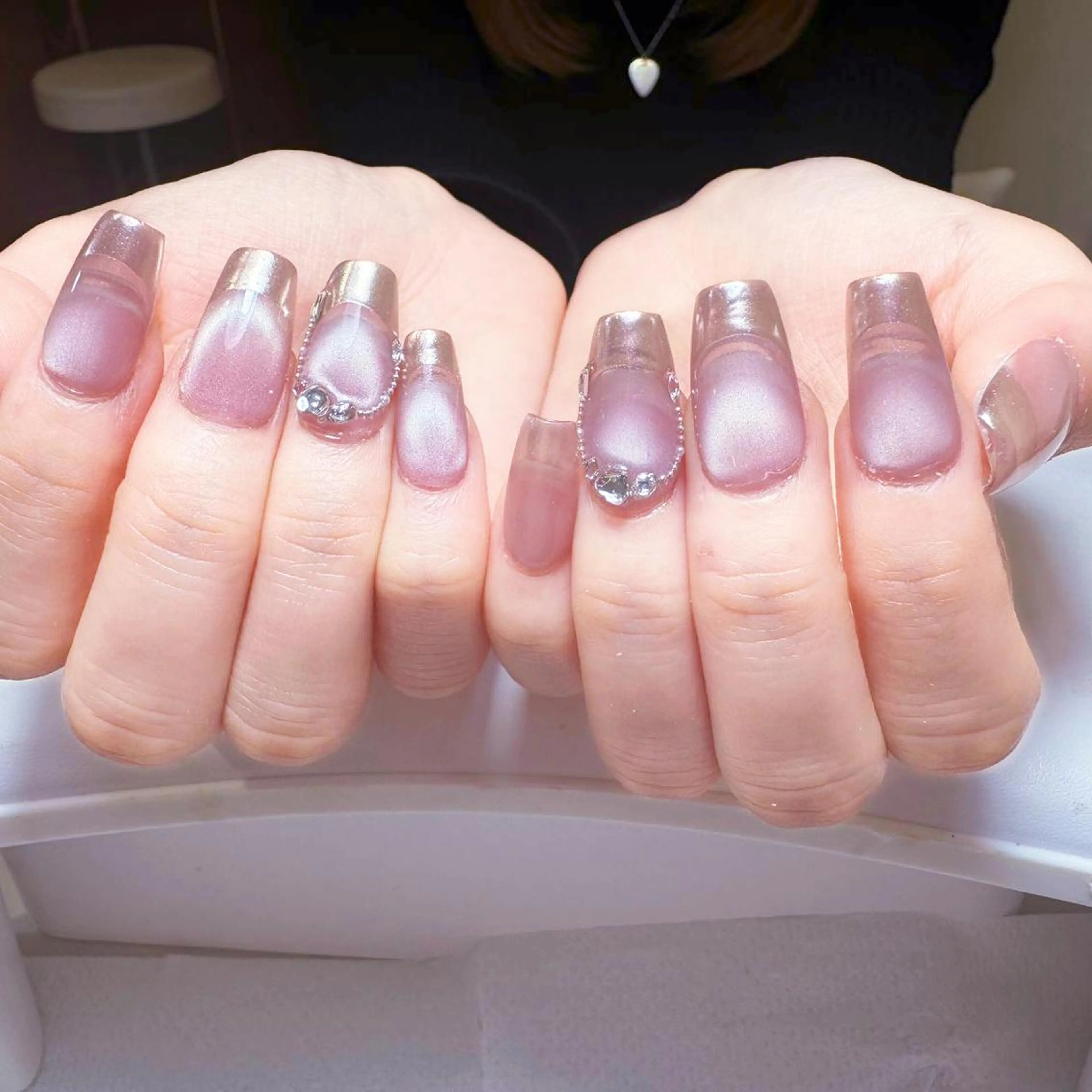 ネイル アートネイル オーロラネイル ガーリー キラキラネイル 韓国ネイル DIAMOND Nail🥇のネイルデザイン