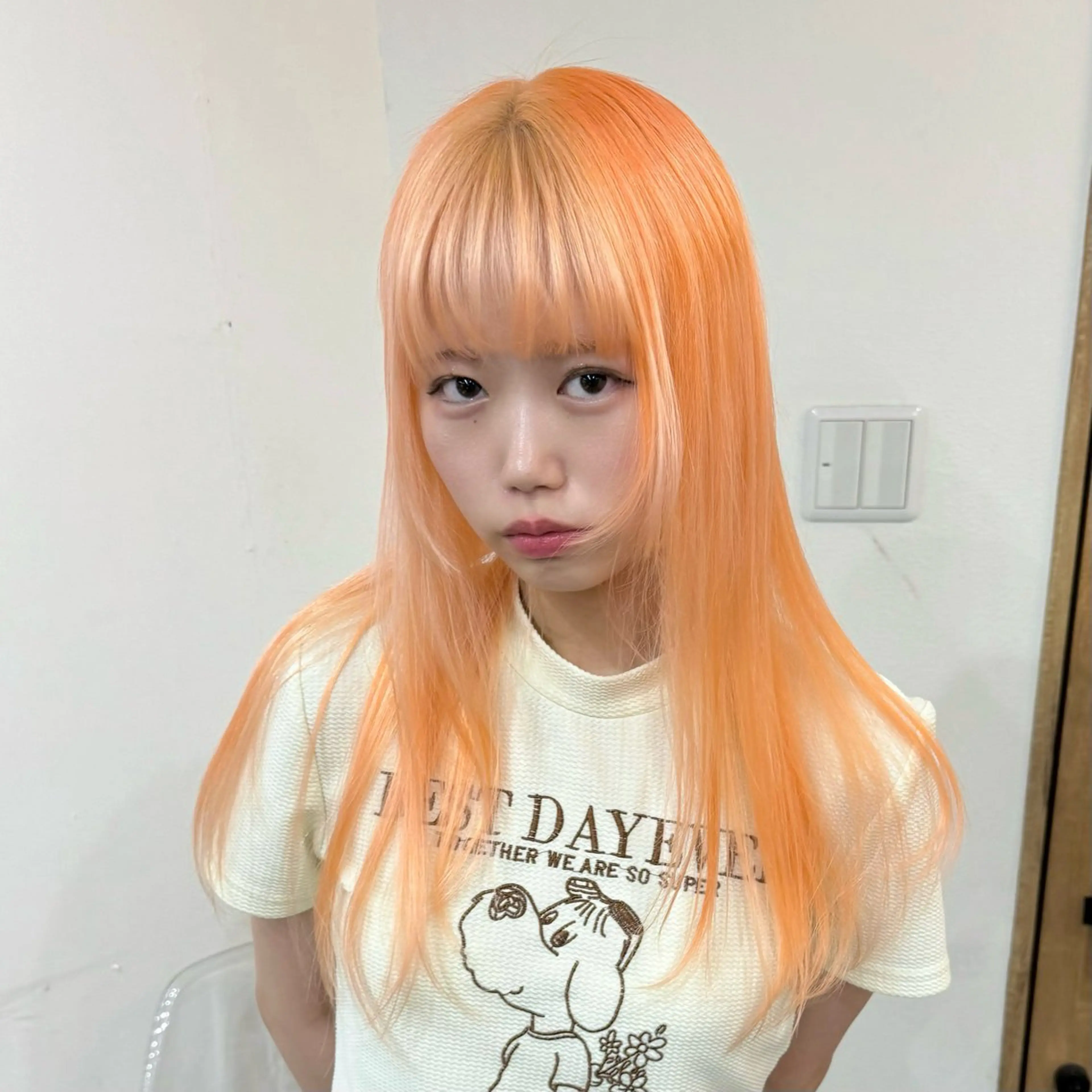 ロング カラー ヘアカラー トリートメント 透明感ワンカラー梅田 ダブルカラー/川上のヘアスタイル