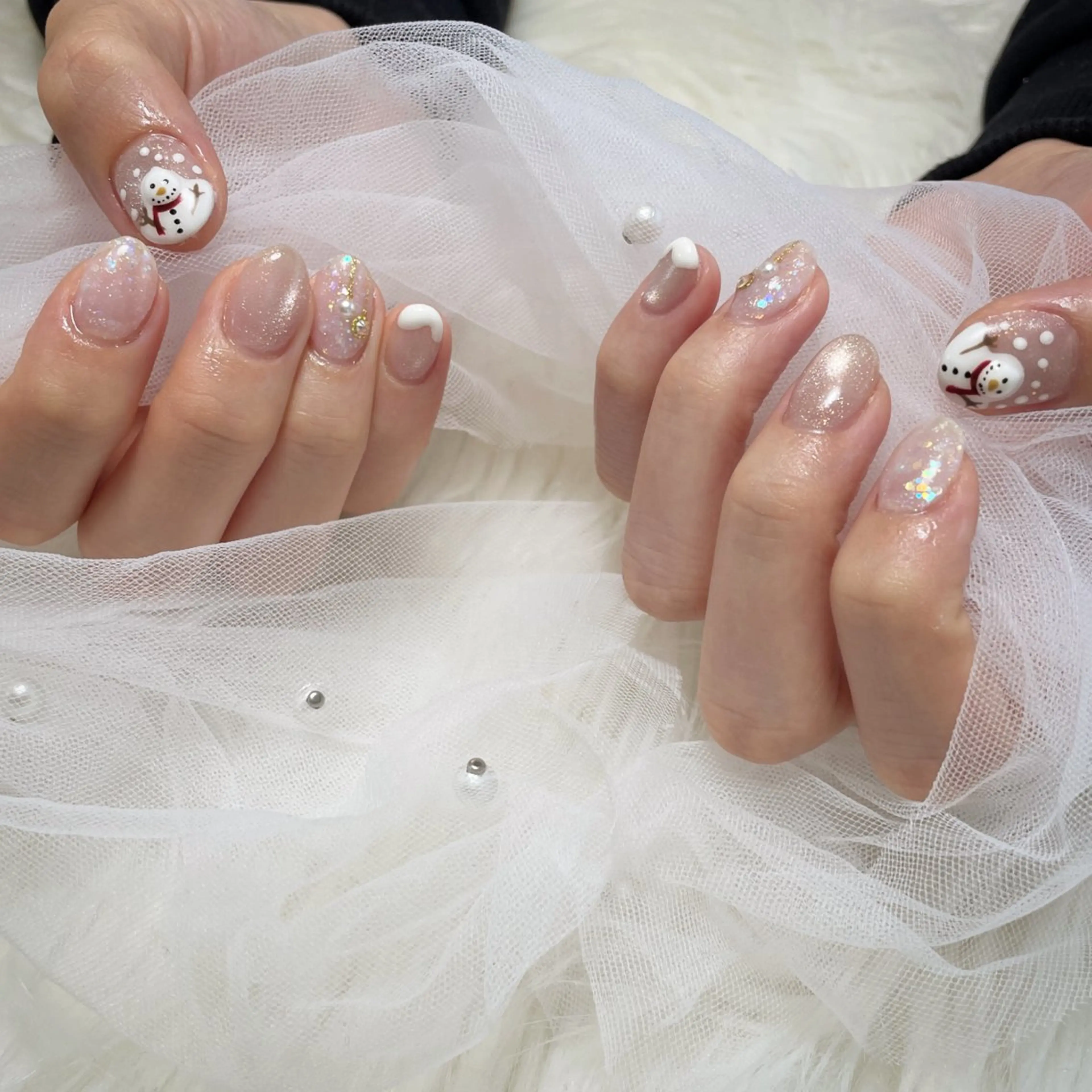 ネイル 冬ネイル クリスマス ハンドネイル K Harukaのネイルデザイン