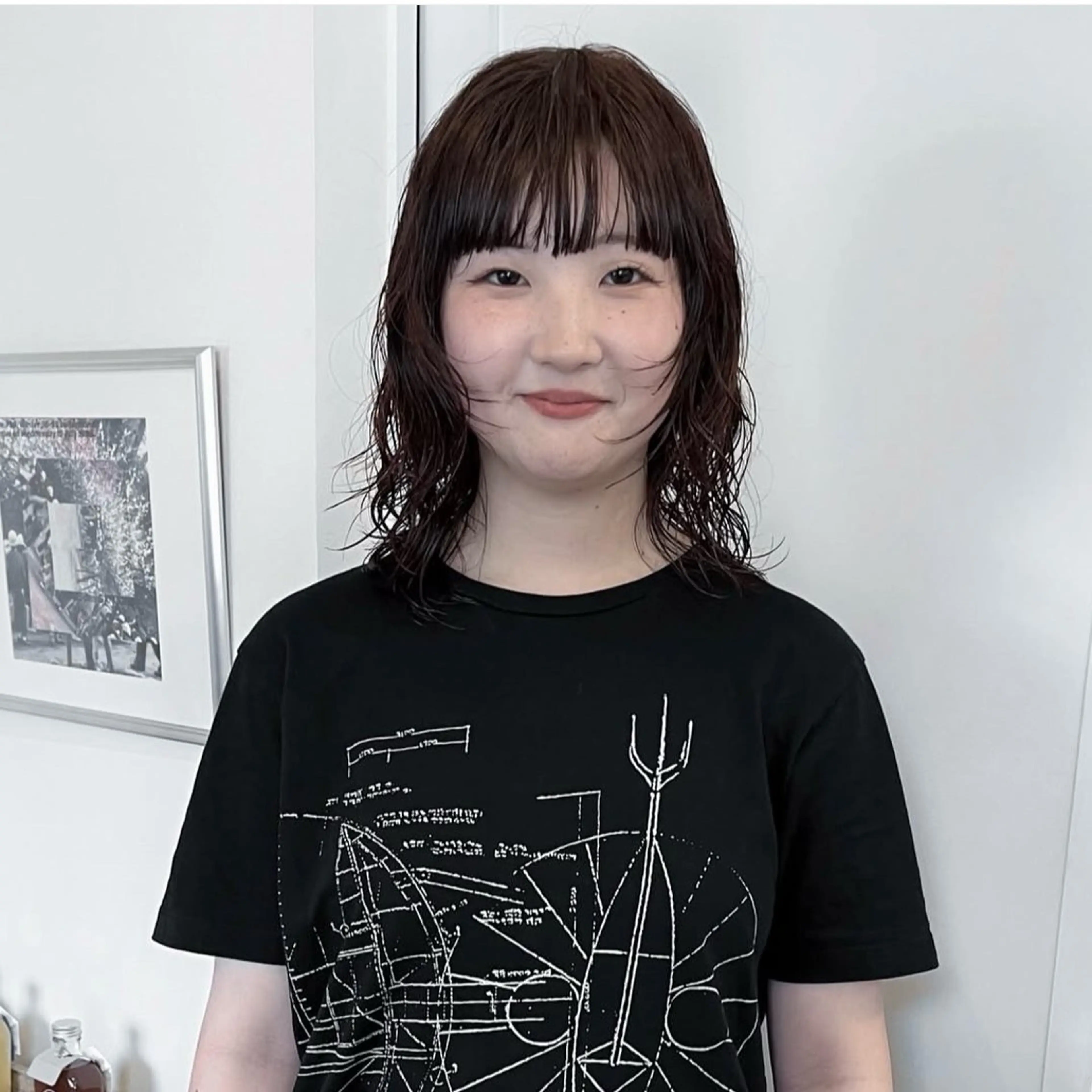 ミディアム ミディアムパーマ ウルフカット 小山夕稀/ニュアンス パーマ/新城のヘアスタイル