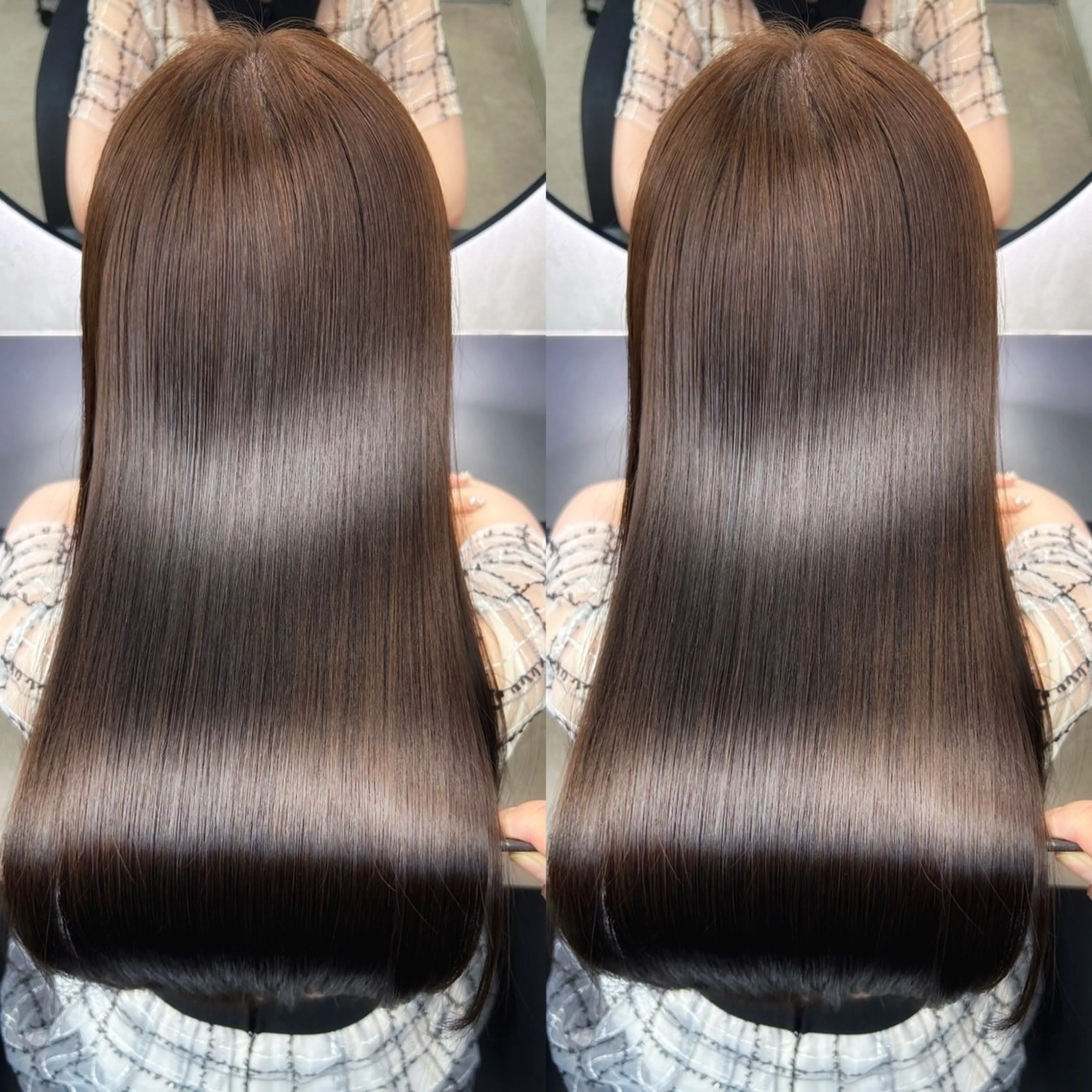 ロング カラー 髪質改善 韓国風ヘア ロング 縮毛矯正 カット ヘアカラー 縮毛矯正 トリートメント 新宿/美髪矯正 髪質改善/韓国風山本のヘアスタイル