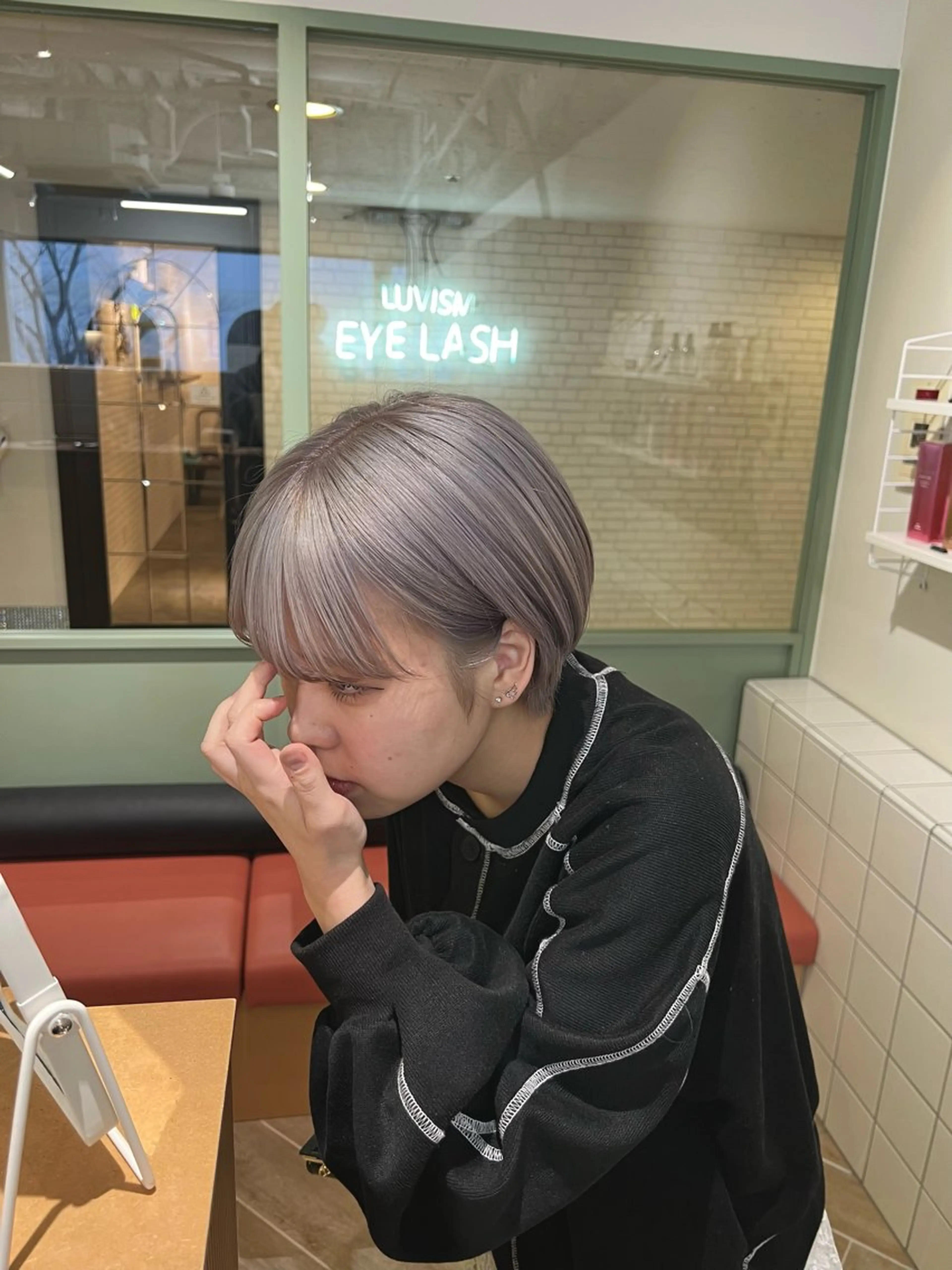 ショート カラー ヘアカラー トリートメント ベージュカラー 新潟/万代/井上佑のヘアスタイル