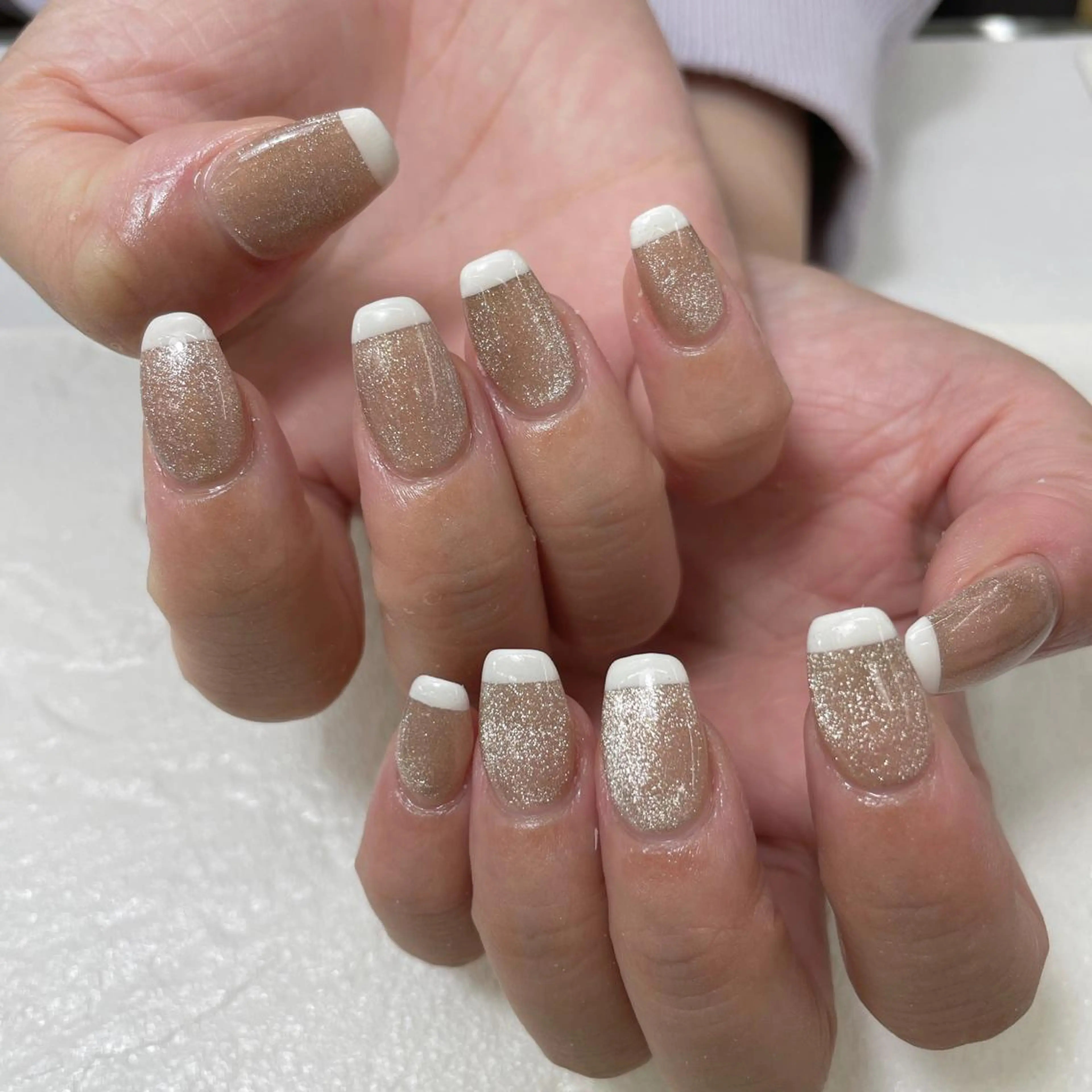 ネイル フレンチネイル マグネットネイル 持ち込み スクエアネイル Nail Blue512所属・Nailist MINORIのネイルデザイン