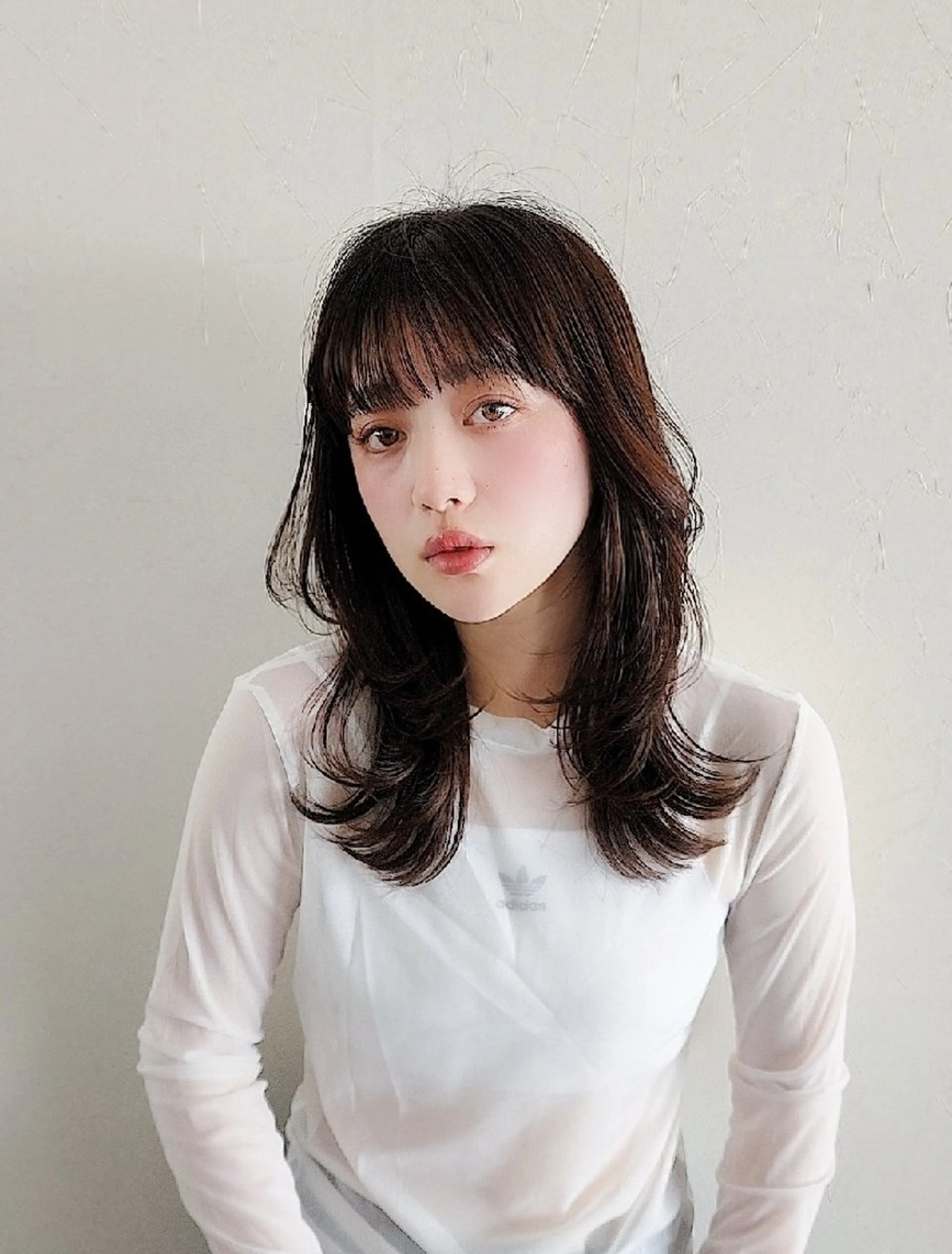 セミロング カラー レイヤーカット 外ハネヘア ウルフカット ウルフレイヤー カット ヘアカラー レイヤーカット/ ウルフカット/大橋 のヘアスタイル