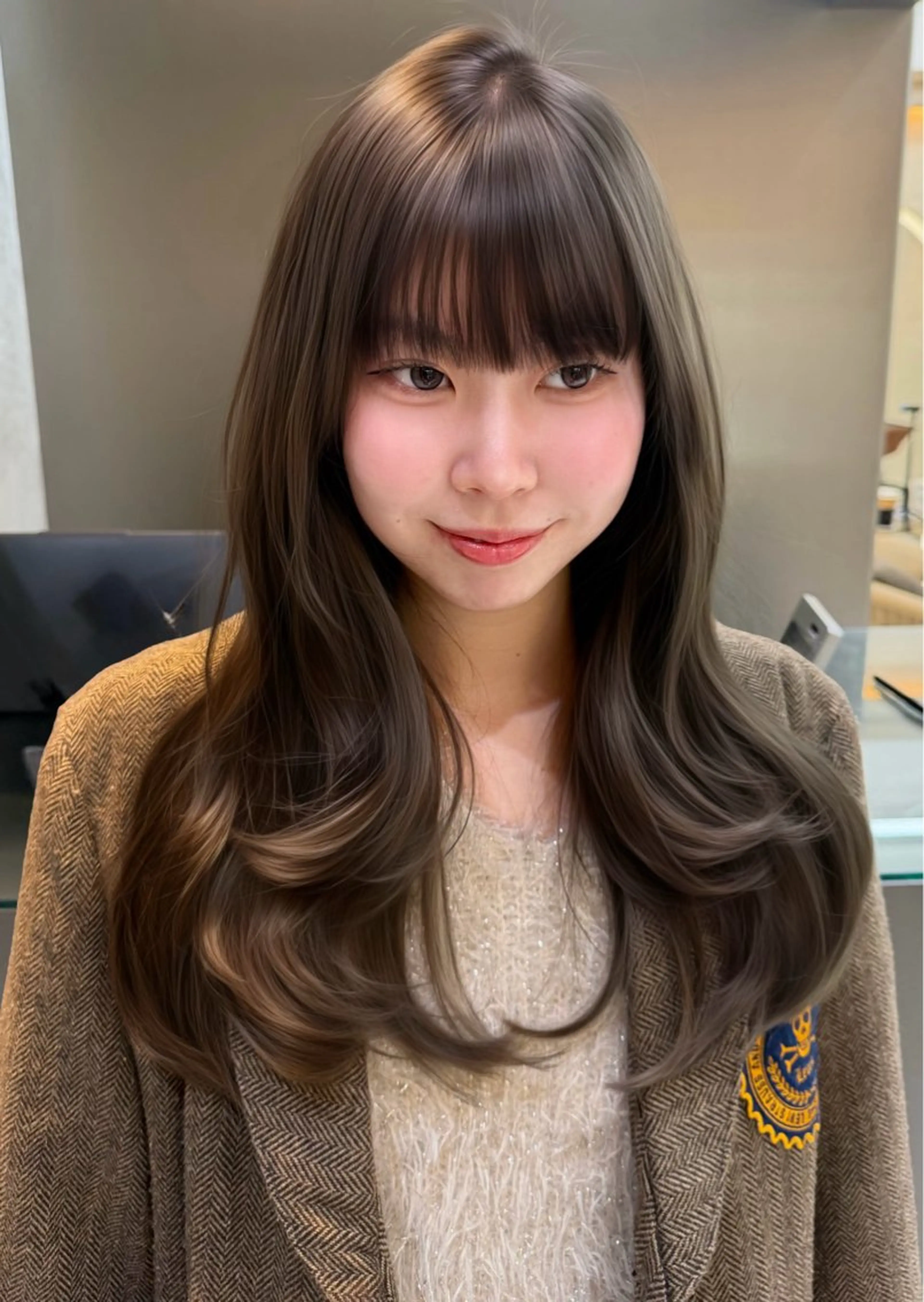 ロング ヘアカラー こころ/sand/透 明感カラー/縮毛矯正のヘアスタイル