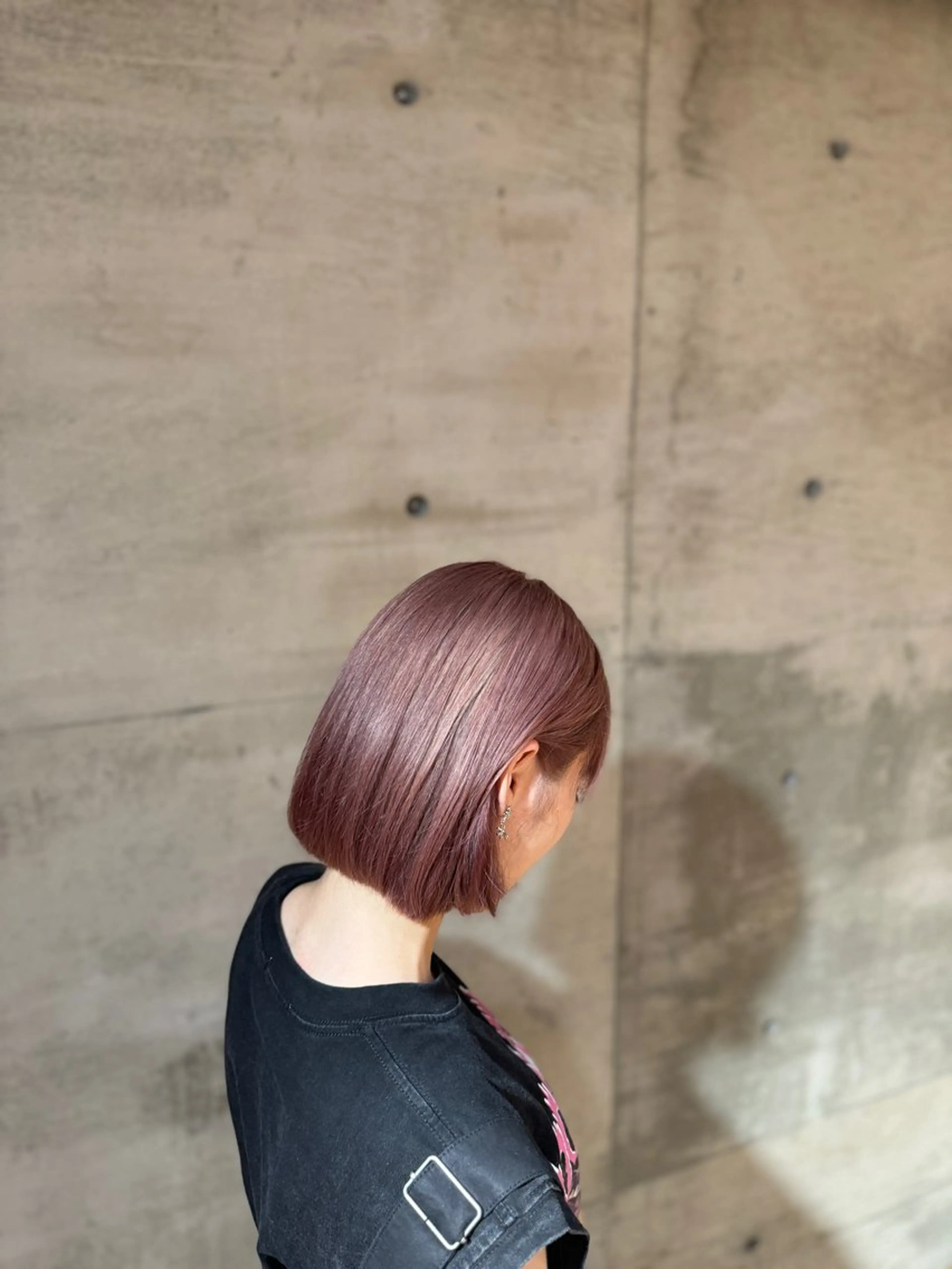 ミディアム カラー ブリーチ ラベンダーカラー ピンクカラー ボブ ブリーチ無しダブル カラー特化/🫧中村のヘアスタイル