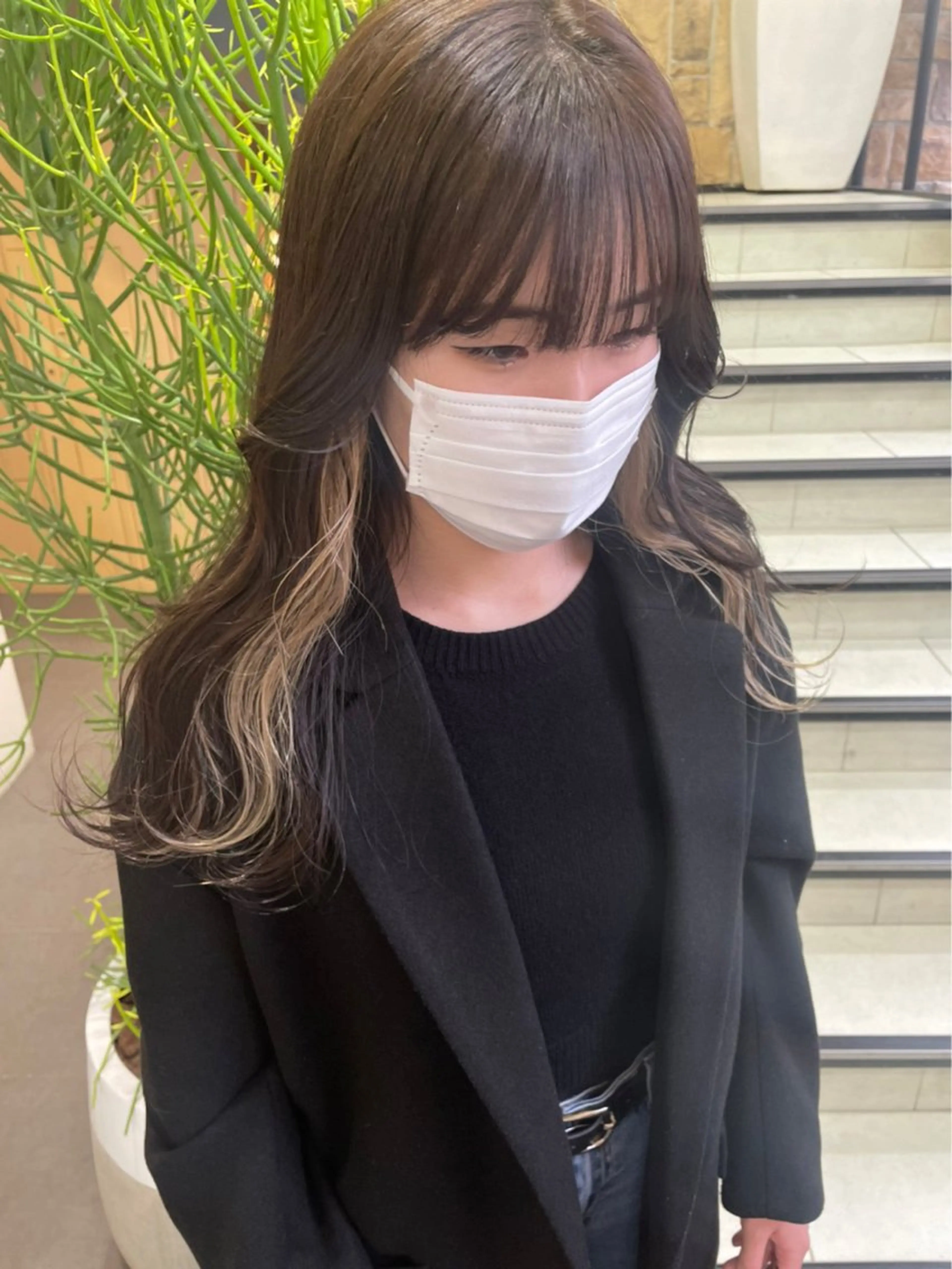 ロング カラー メンズパーマ/ メッシュ📍ユリのヘアスタイル