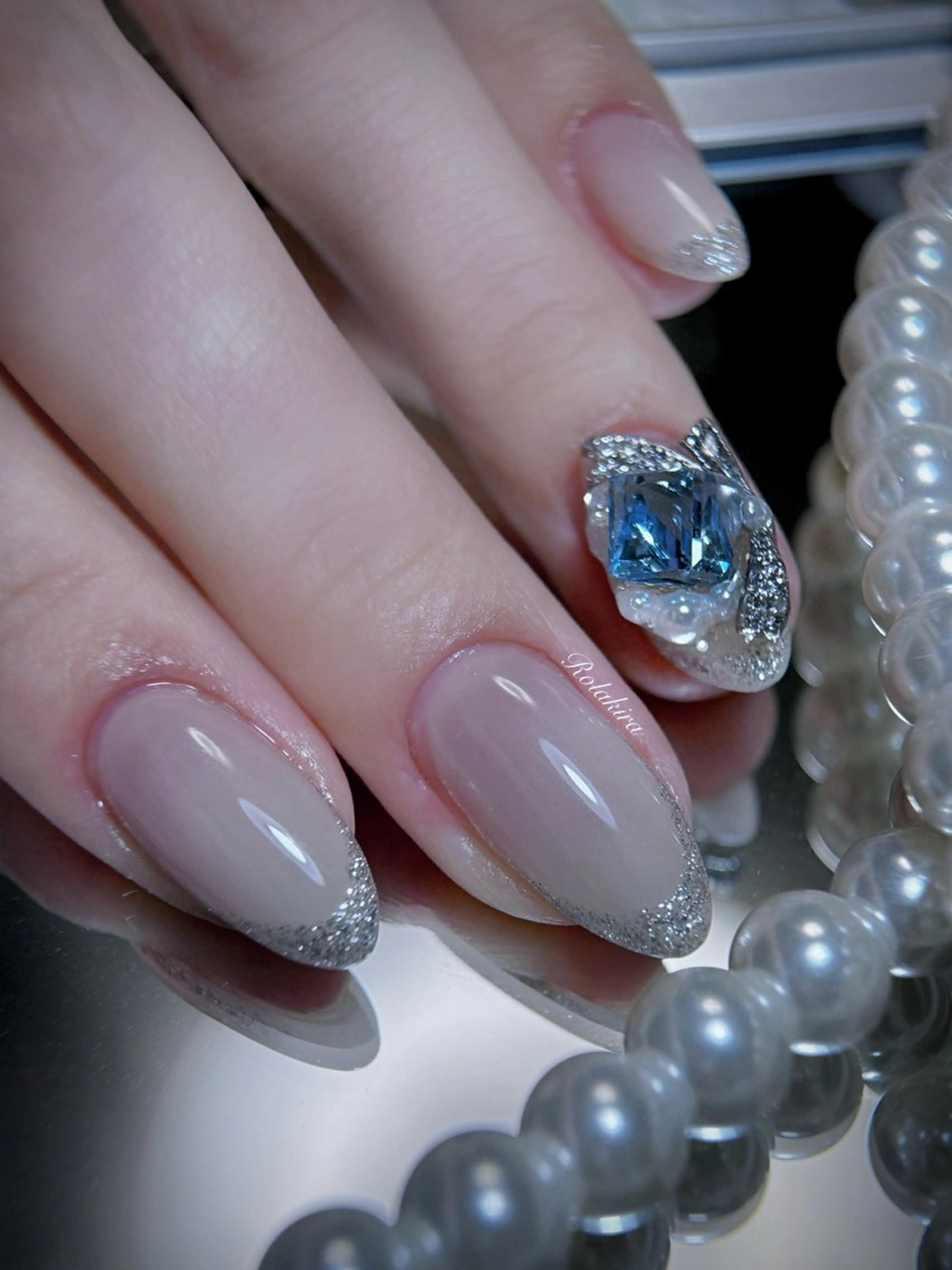 ネイル チークネイル 長さ出し フレンチネイル ジェルネイル 韓国ネイル ハンドネイル Rola kira nail salon所属・Rola kira 麗のネイルデザイン