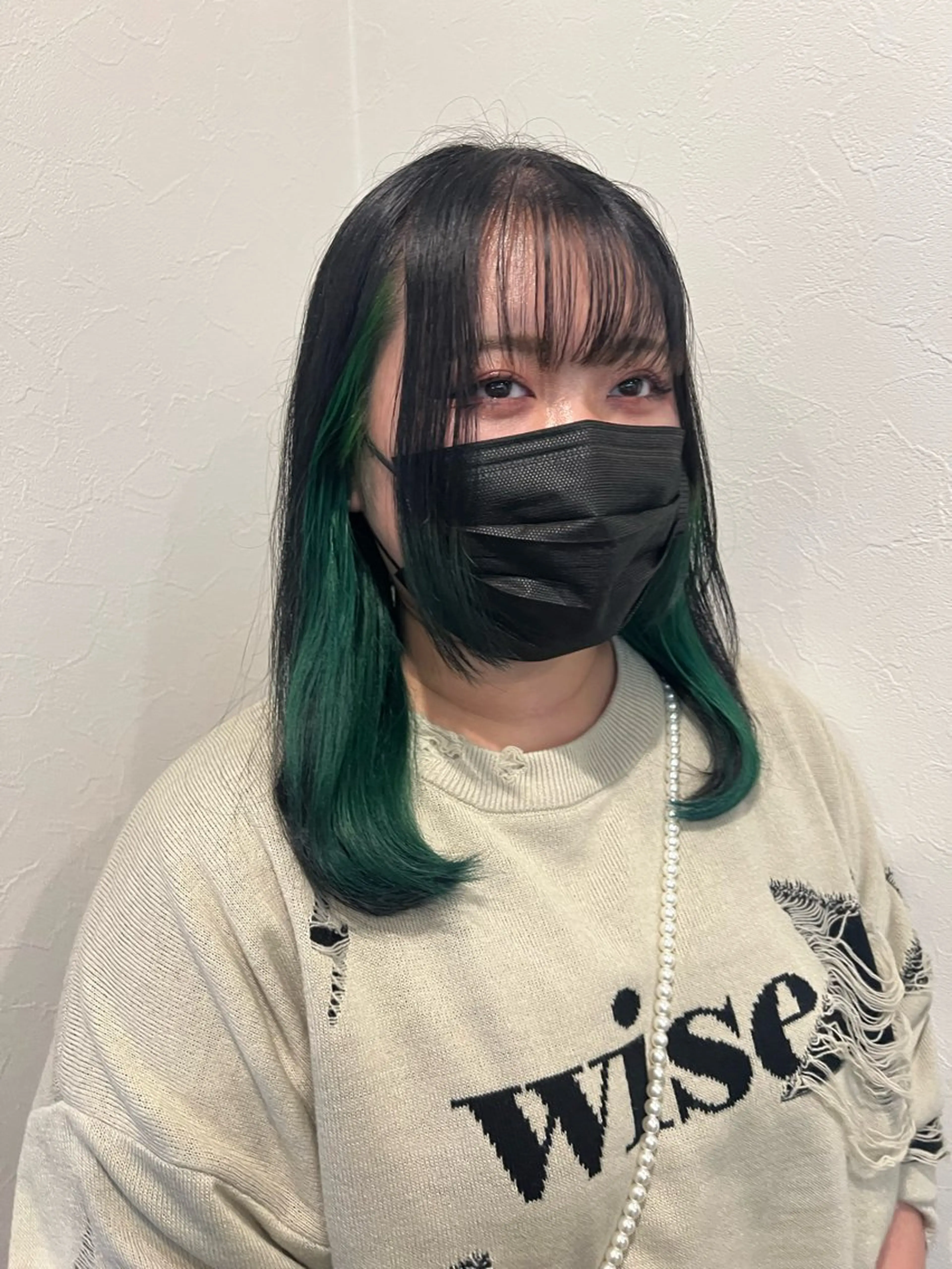 ミディアム カラー ブリーチ インナーカラー Lapel green所属・Lapelgreen 森町 / AOIのヘアスタイル
