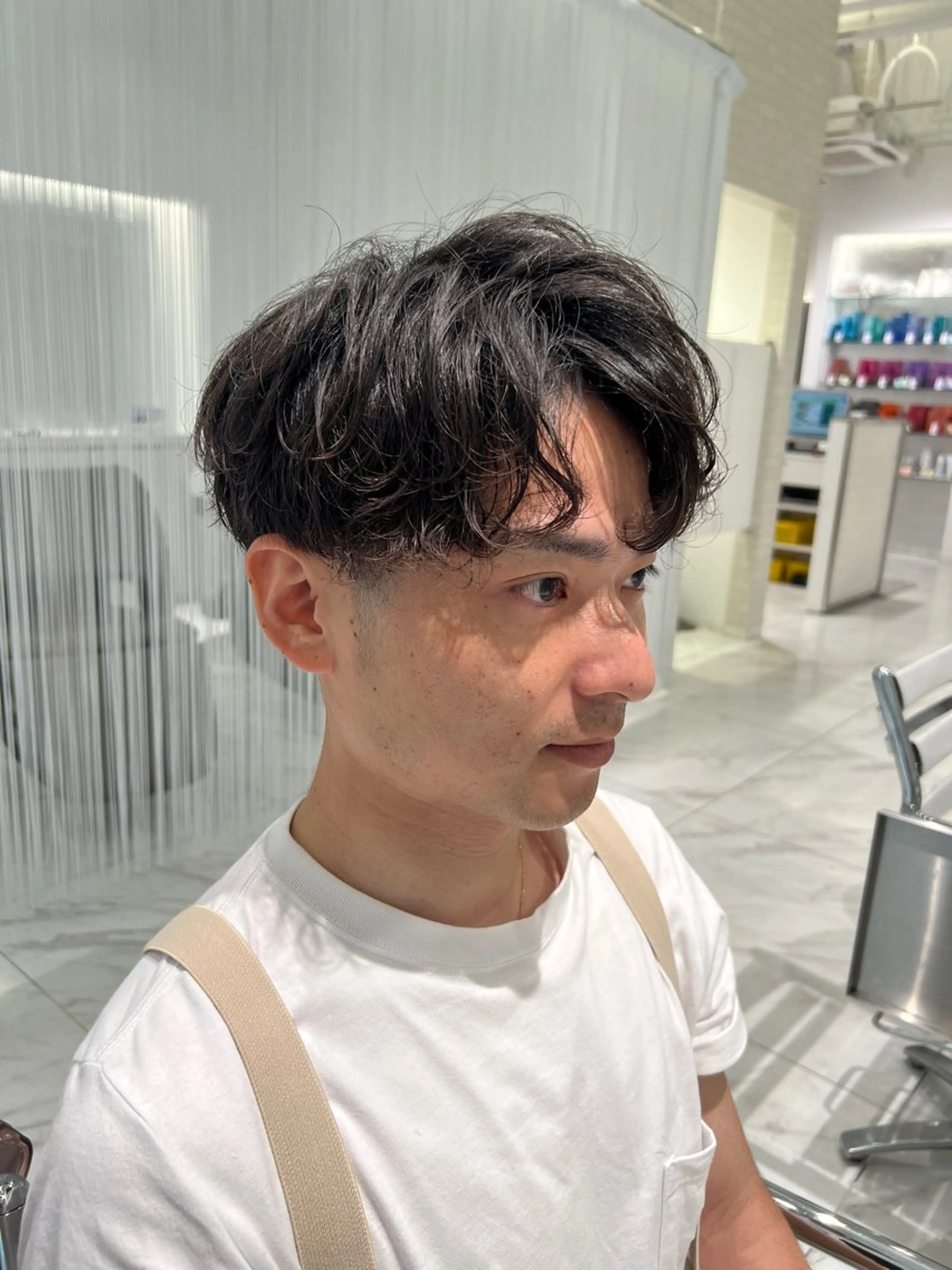 ミディアム パーマ メンズ 柳澤 和也のヘアスタイル