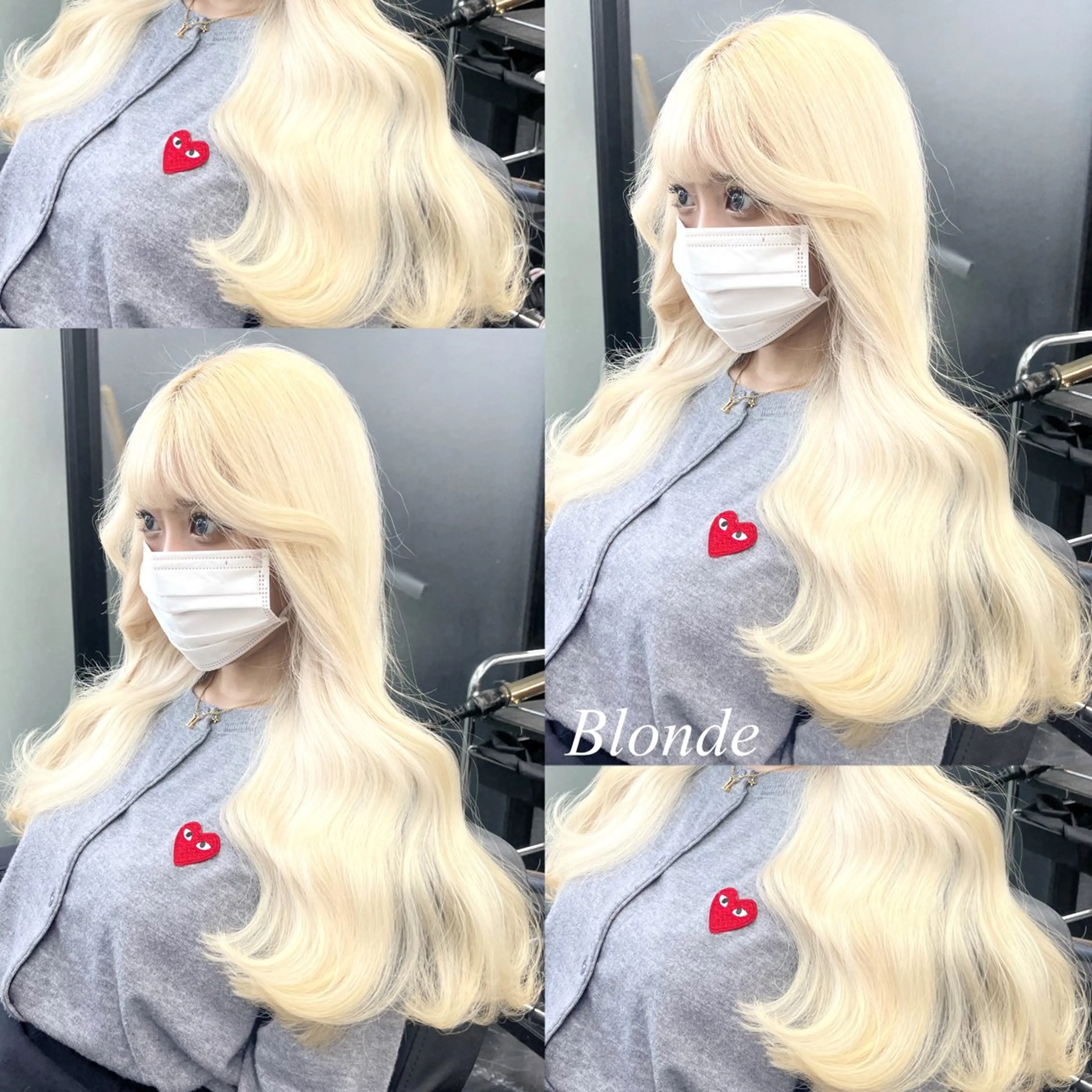 ロング カラー シールエクステ ハイトーンカラー エクステ ヘアカラー トリートメント シールエクステ特化 ハイトーン、NANAのヘアスタイル