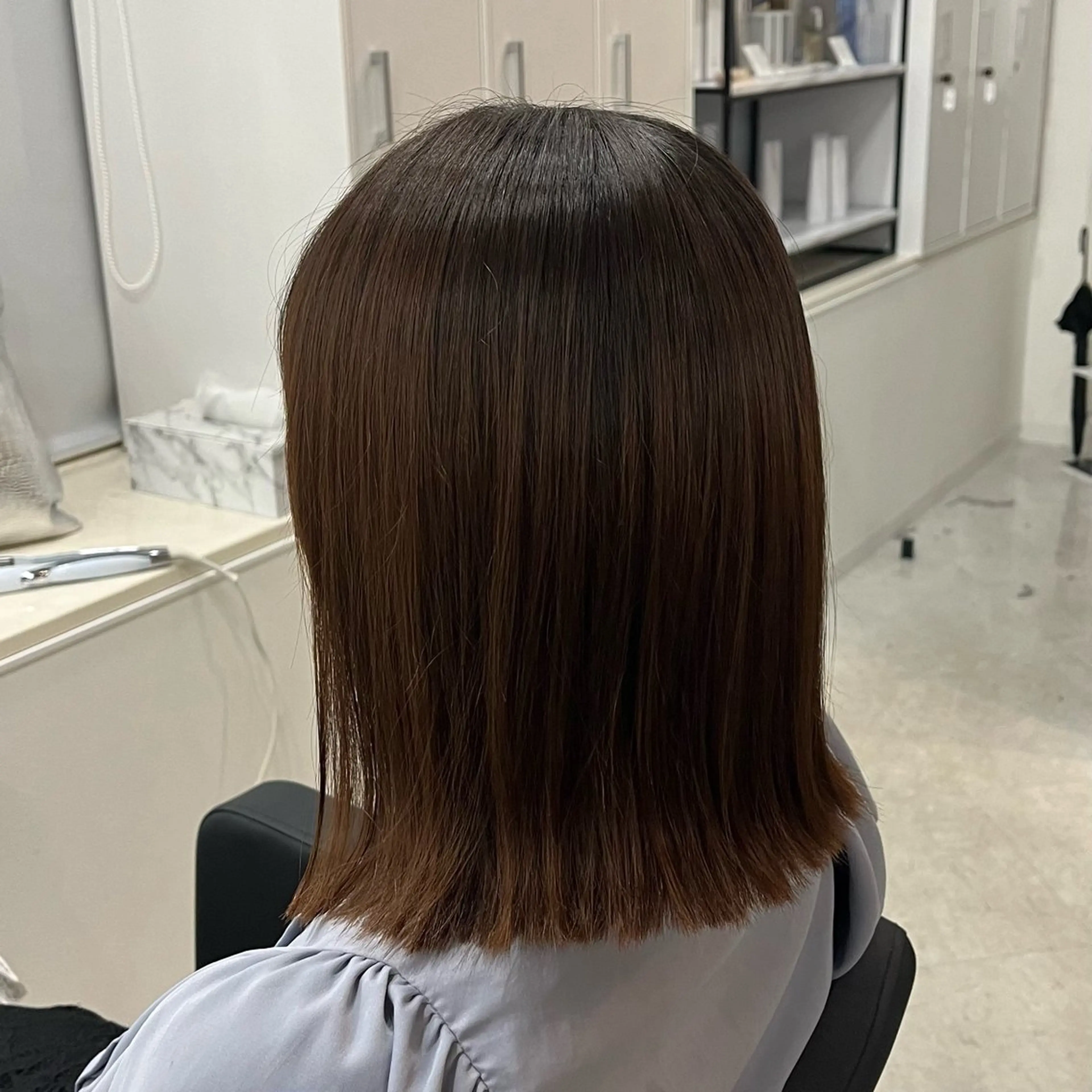 ミディアム 切りっぱなしボブ ボブ marshu所属・ワンホンへア/ 大阪/nanaのヘアスタイル