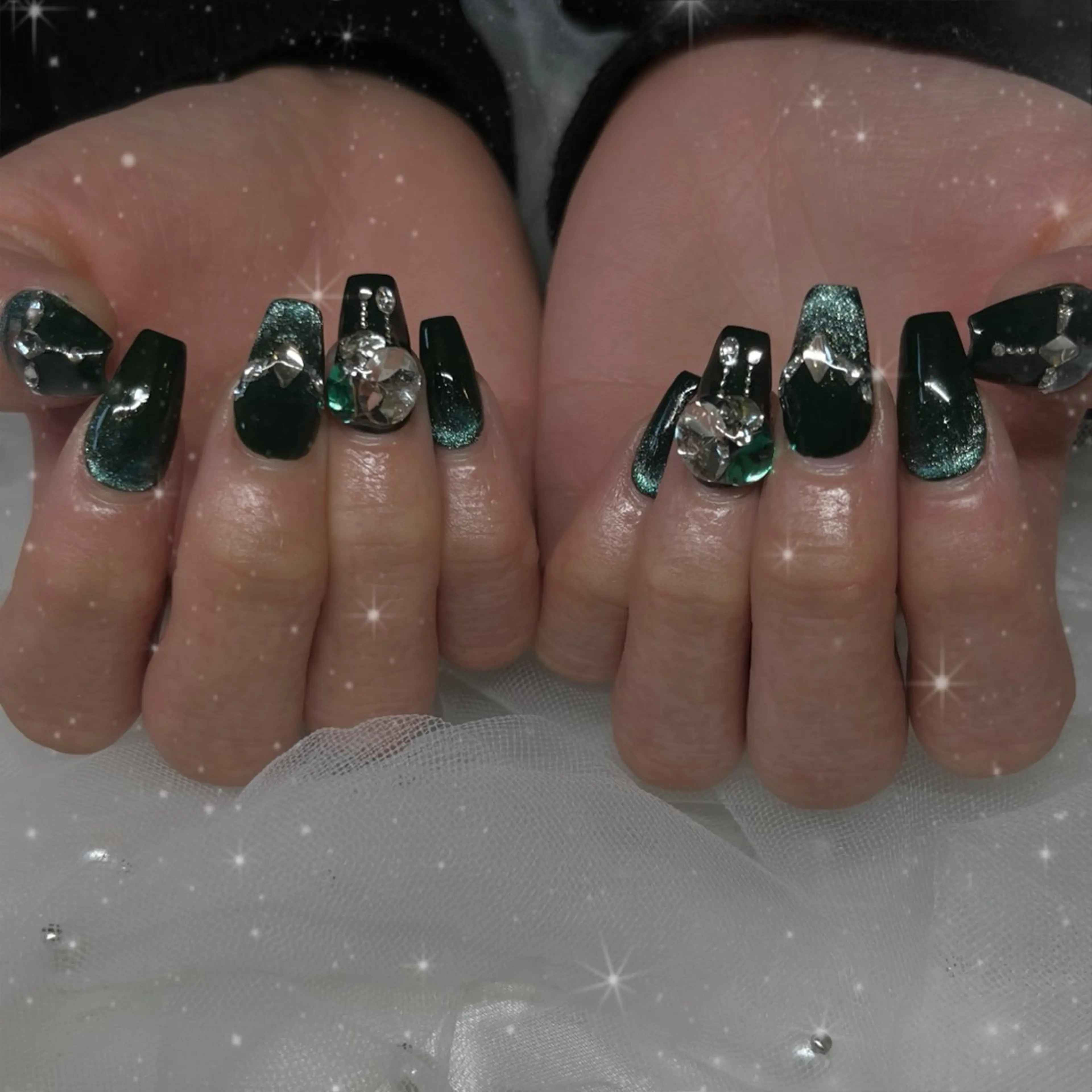 ネイル グリーン ハンドネイル ブルーデイジー栄本店所属・BlueDaisy 栄本店のネイルデザイン