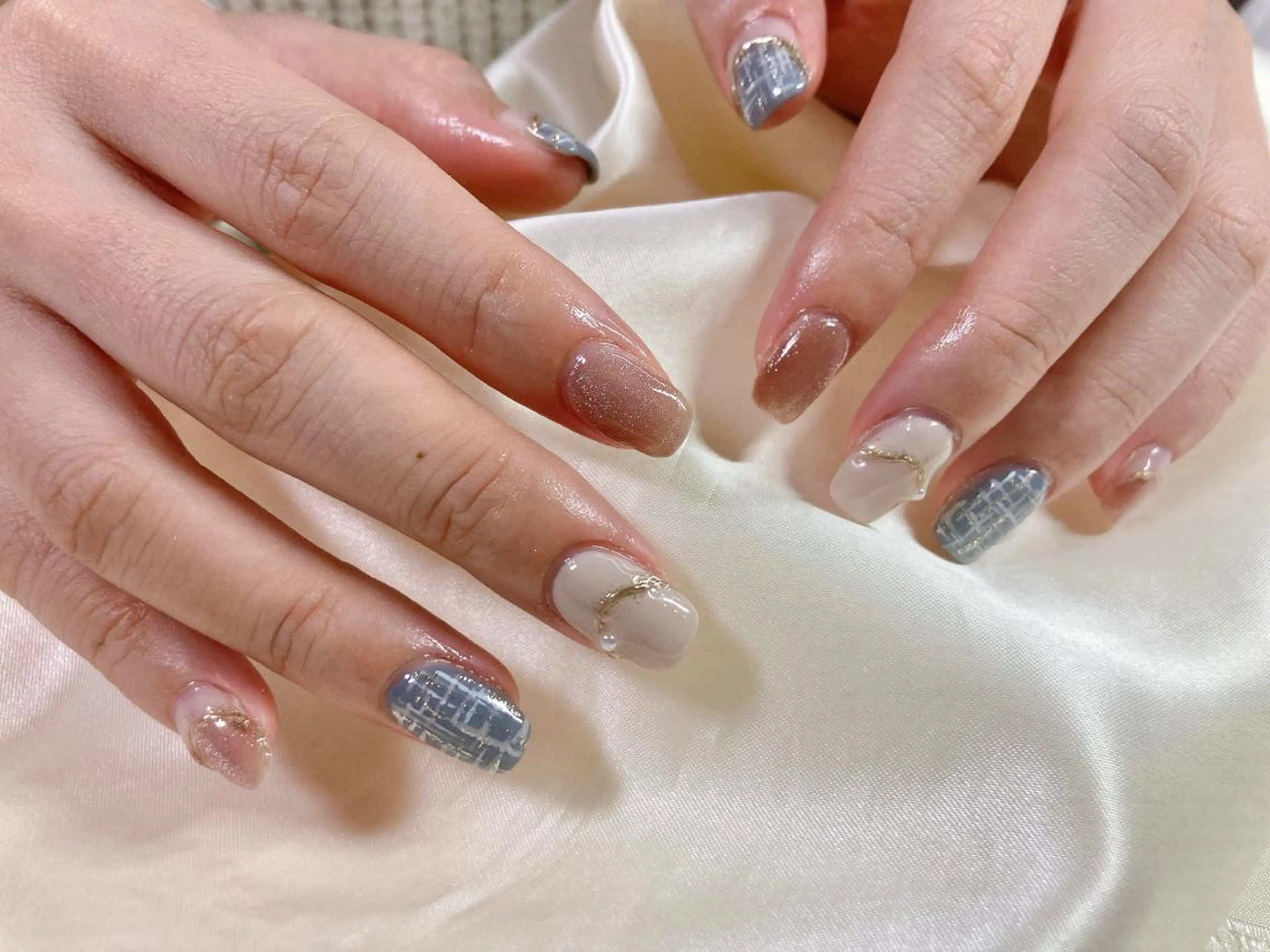 ネイル ツイードネイル kikinail 溝の口のネイルデザイン