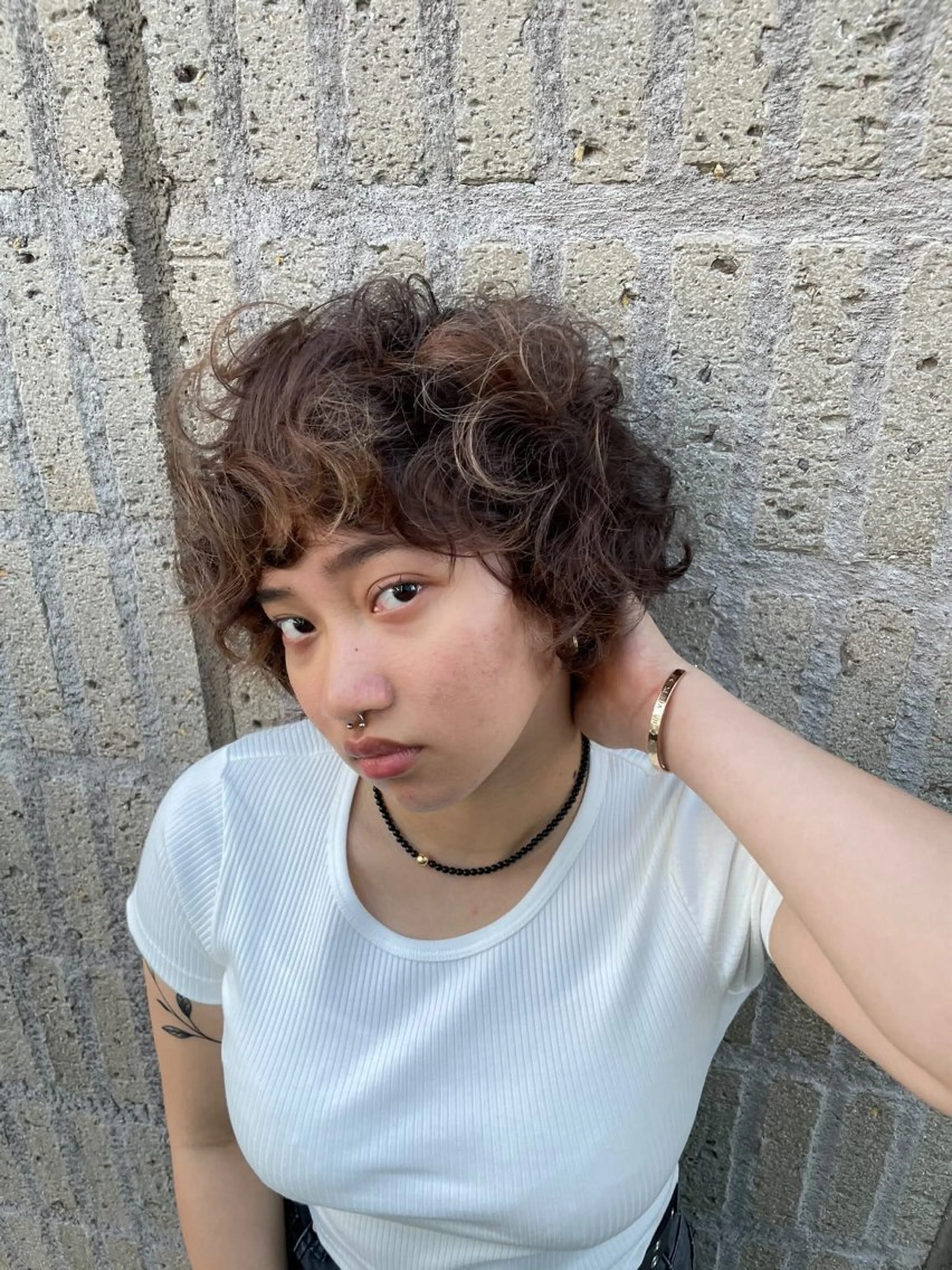 ミディアム カラー パーマ カーリーパーマ/ 透明ｶﾗｰ/MIKUのヘアスタイル