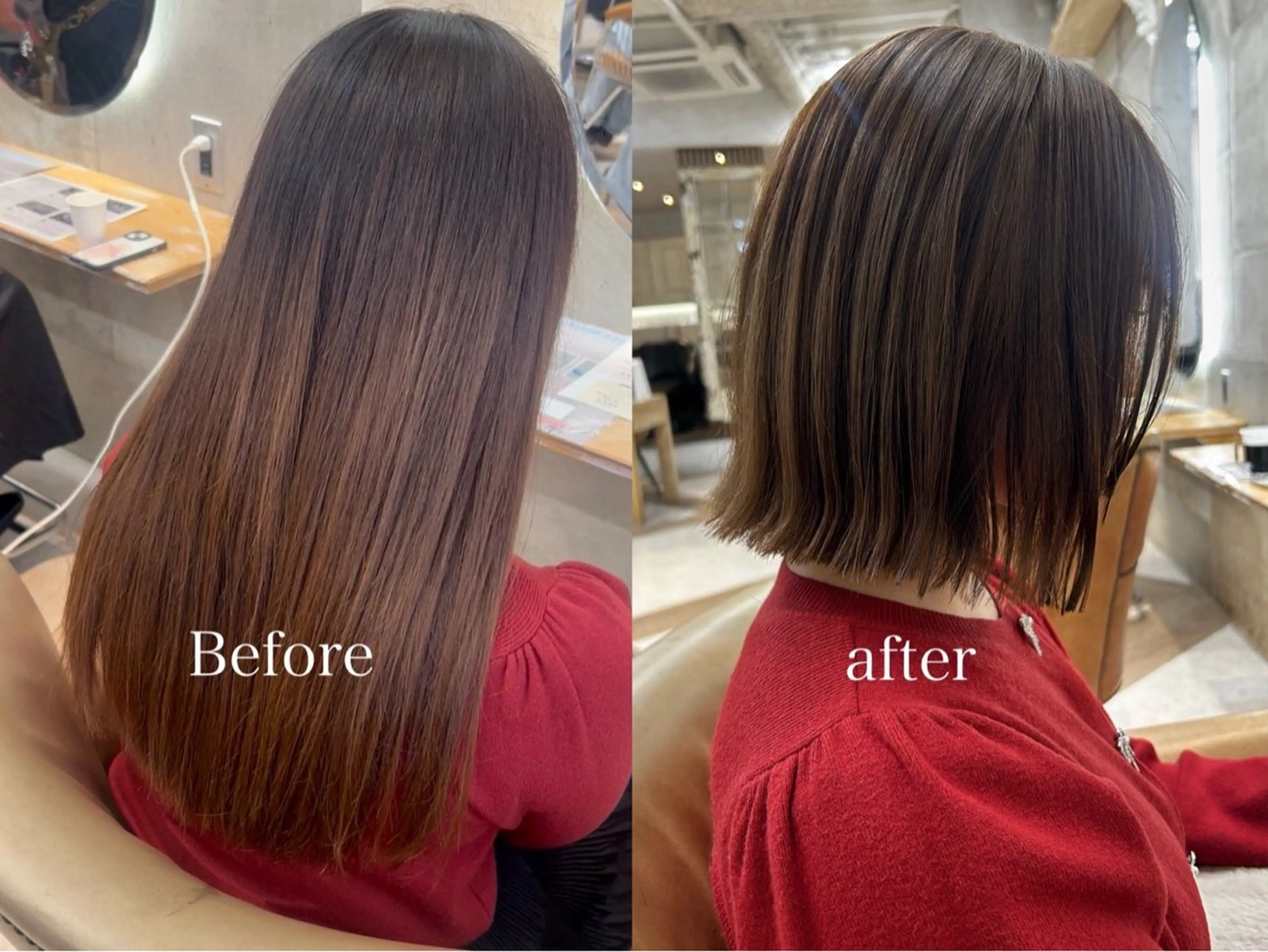 ミディアム カット ヘアカラー トリートメント Lond jeloudのヘアスタイル