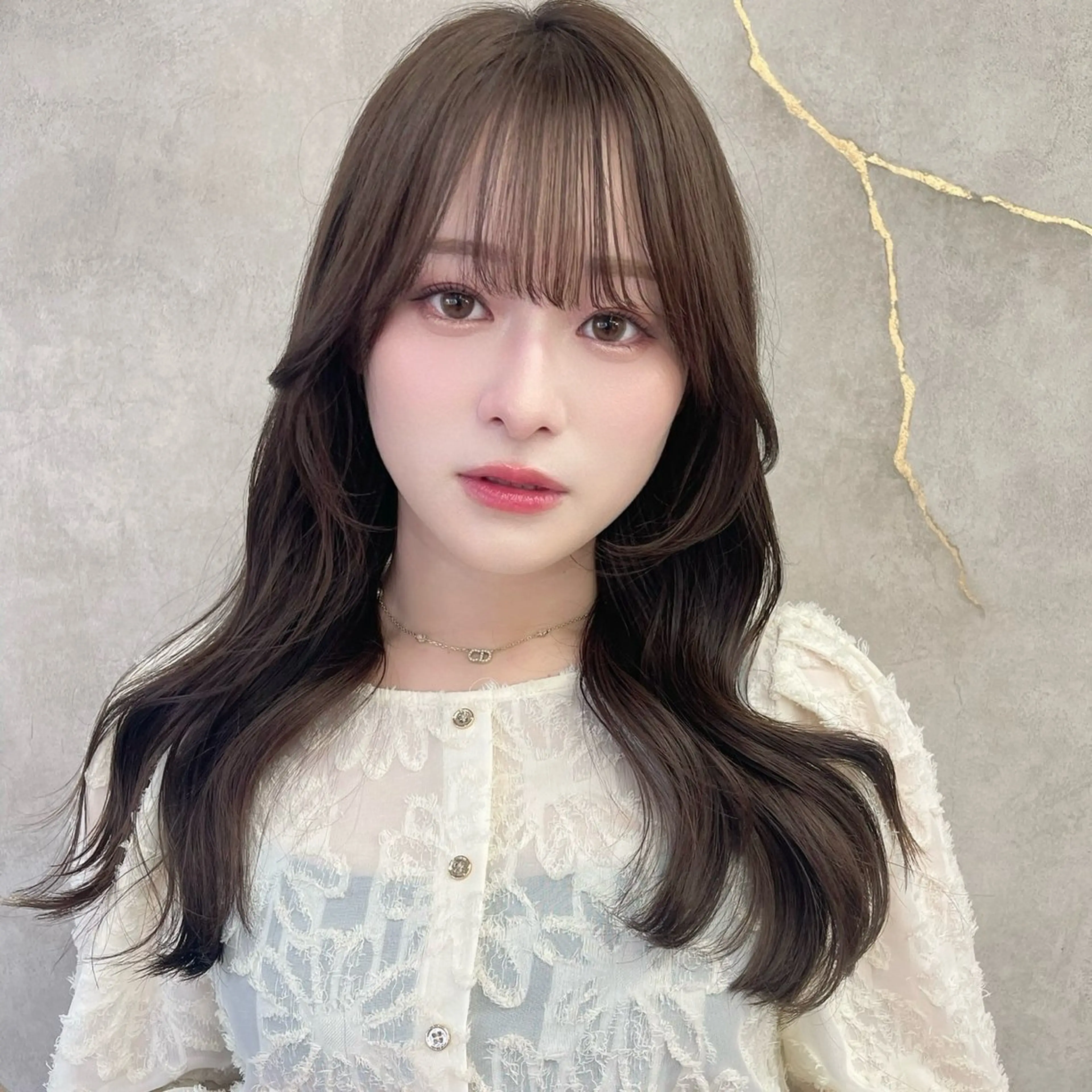 セミロング カット ヘアカラー 縮毛矯正 レイヤー/韓国 ❤️髪質改善　芹奈のヘアスタイル