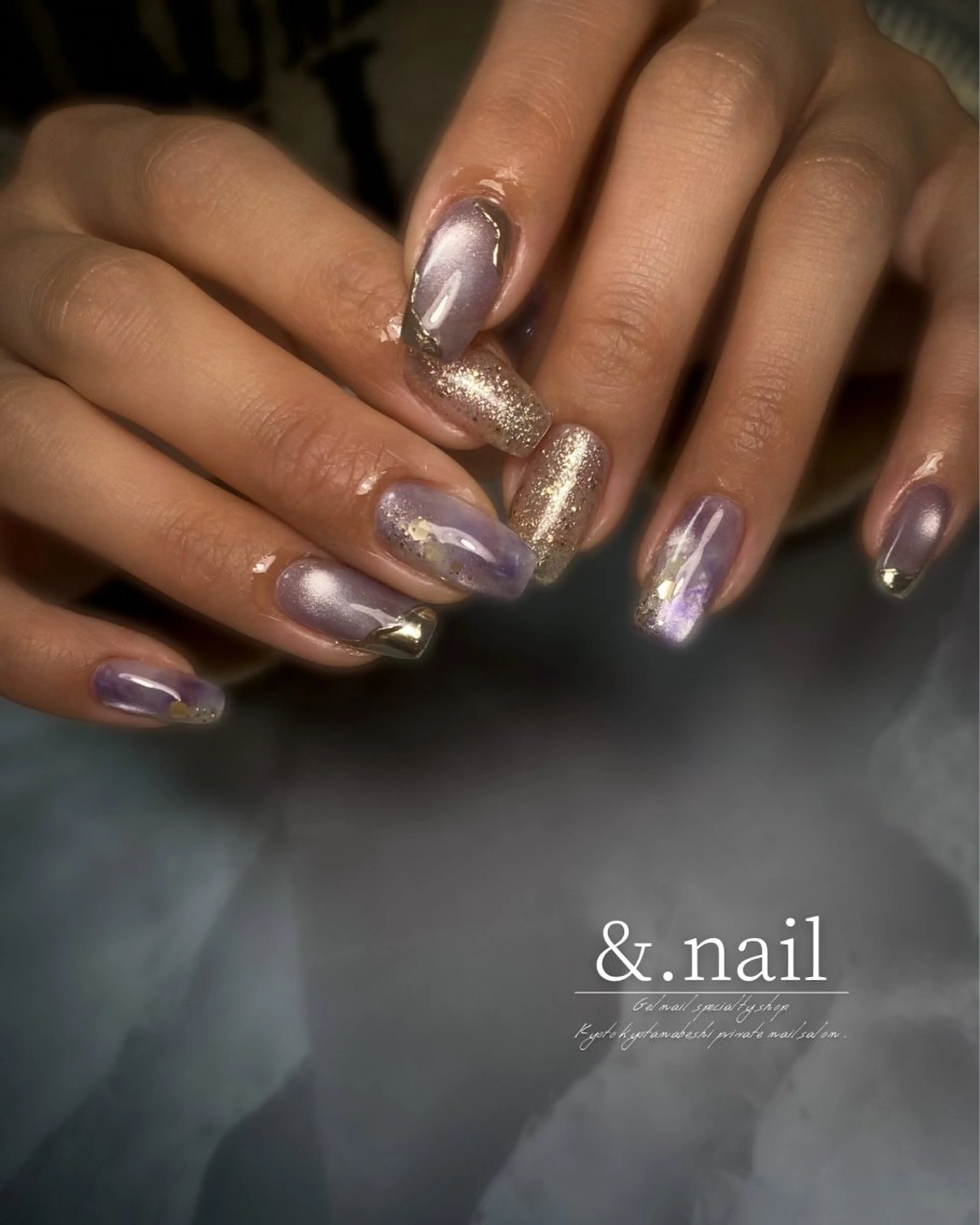 ネイル ニュアンスネイル パープル 春ネイル ハンドネイル &.nail/ ニュアンス/持込み可のネイルデザイン