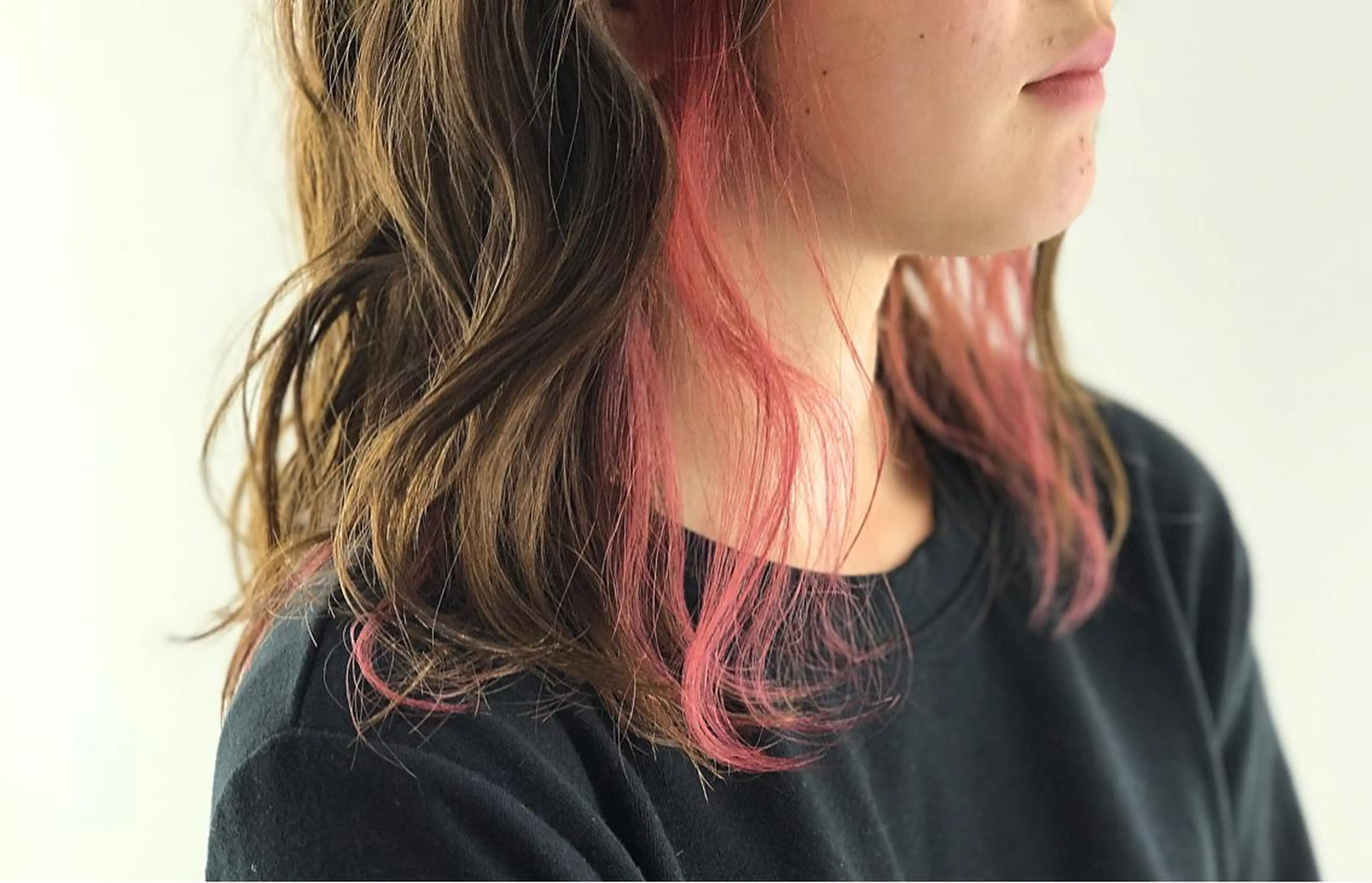 セミロング カラー ヘアアレンジ インナーカラー Strawberry所属・原田 志保のヘアスタイル