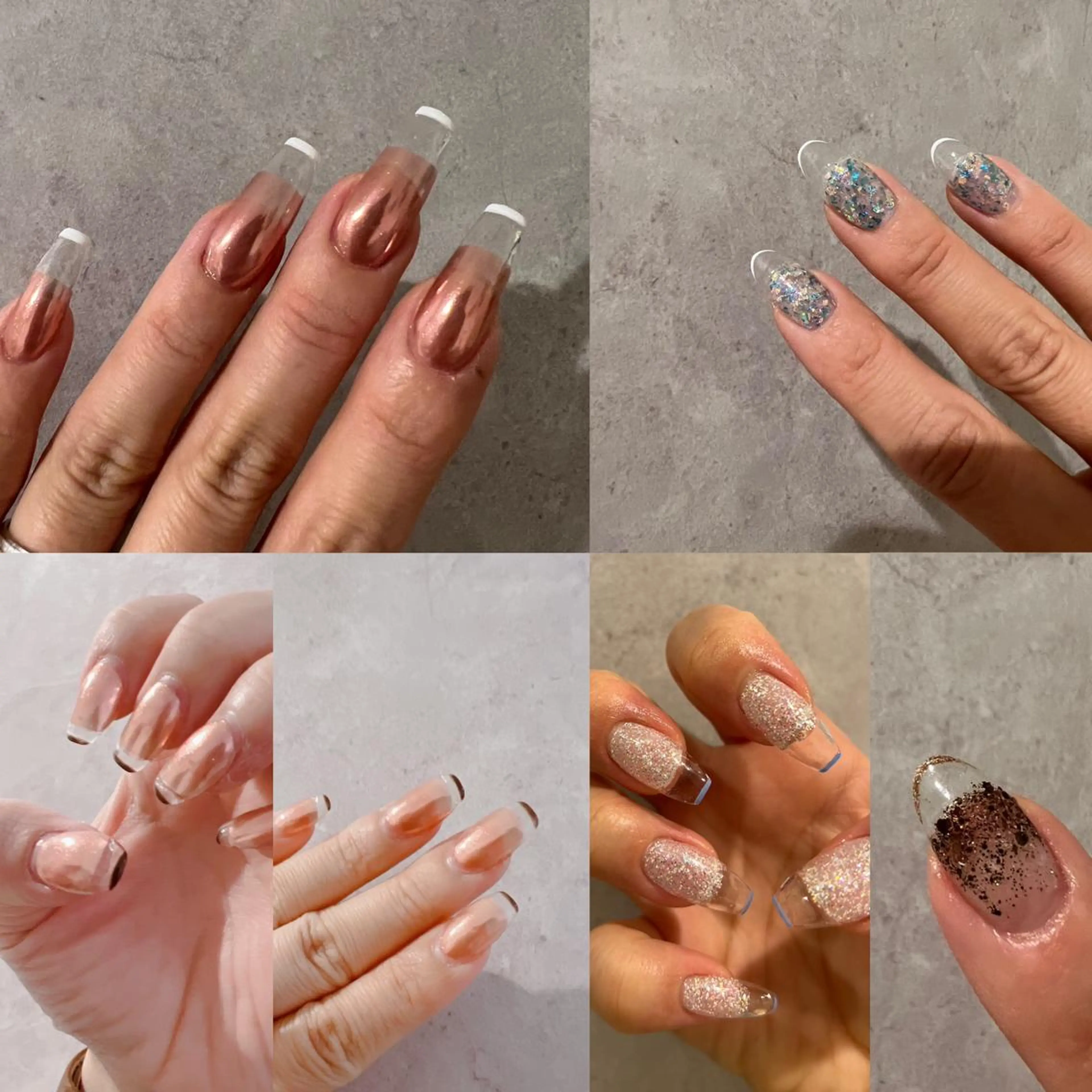 ネイル クリアネイル フレンチネイル ririFree所属・リリフリー アイリストのネイルデザイン