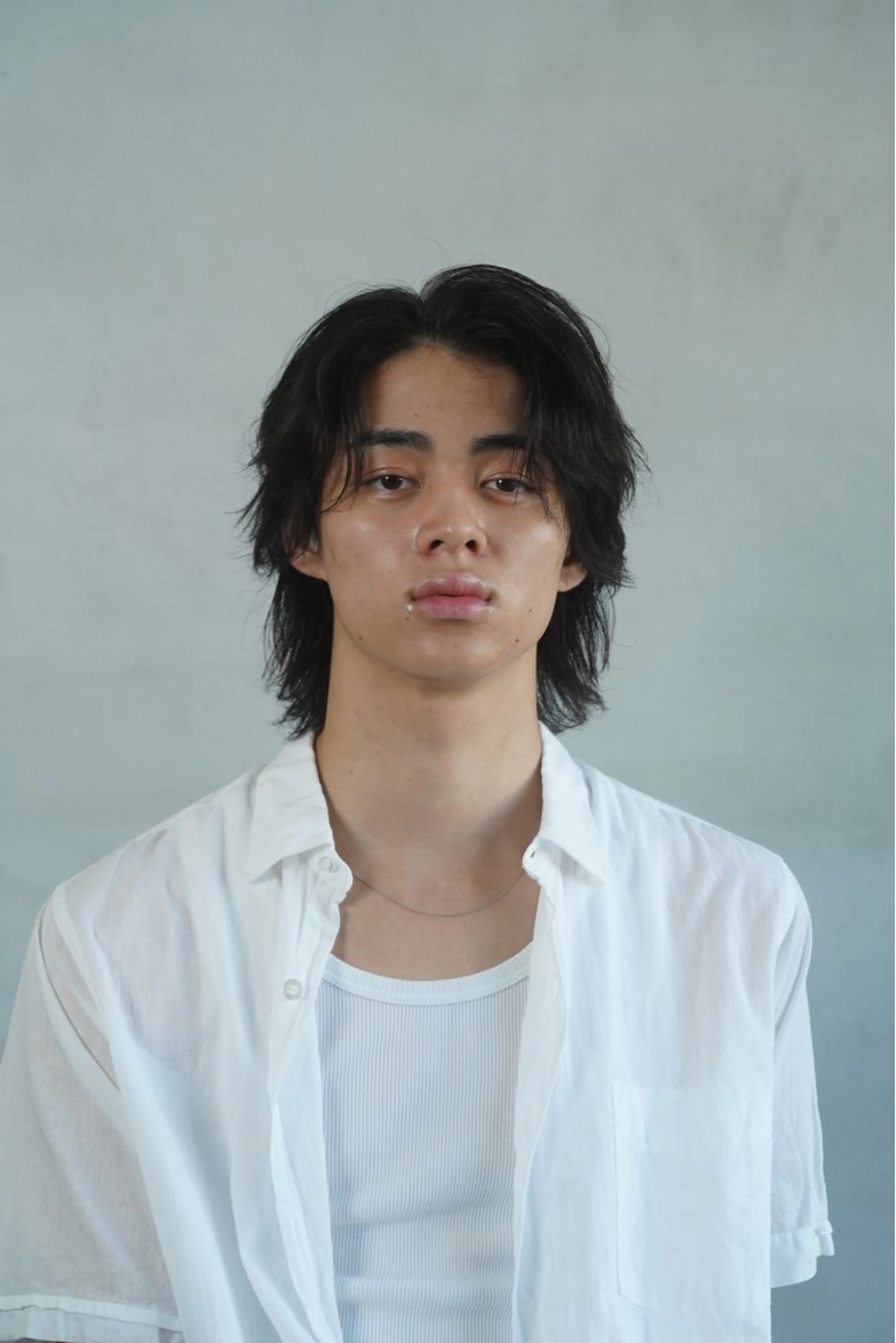 メンズウルフカット＋ツイストスパイラルパーマ襟足とトップの長さある方でお願いします。の写真