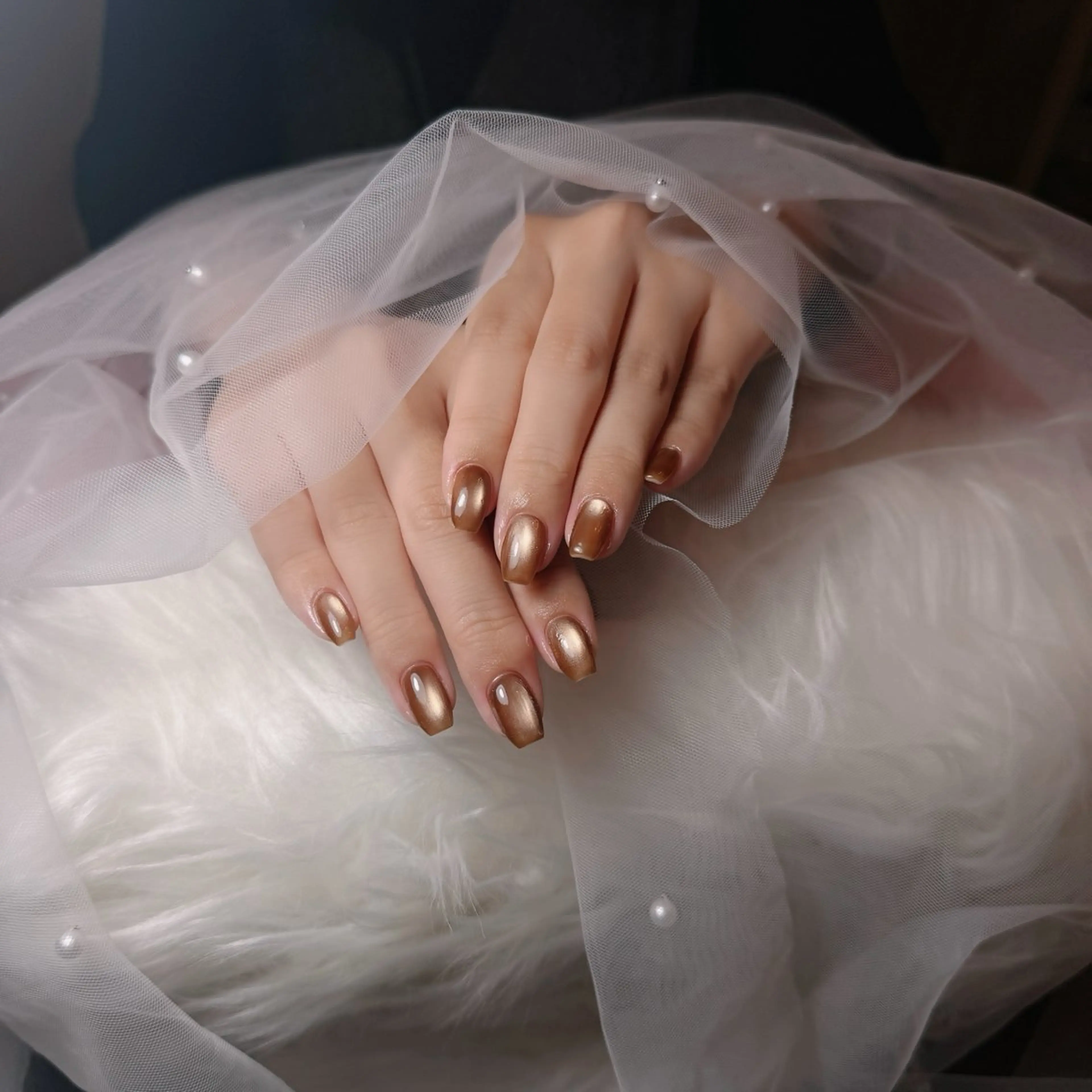 ネイル チークネイル フレンチネイル グラデーション 韓国ネイル マグネットネイル Hana nail所属・Hana Nailのネイルデザイン