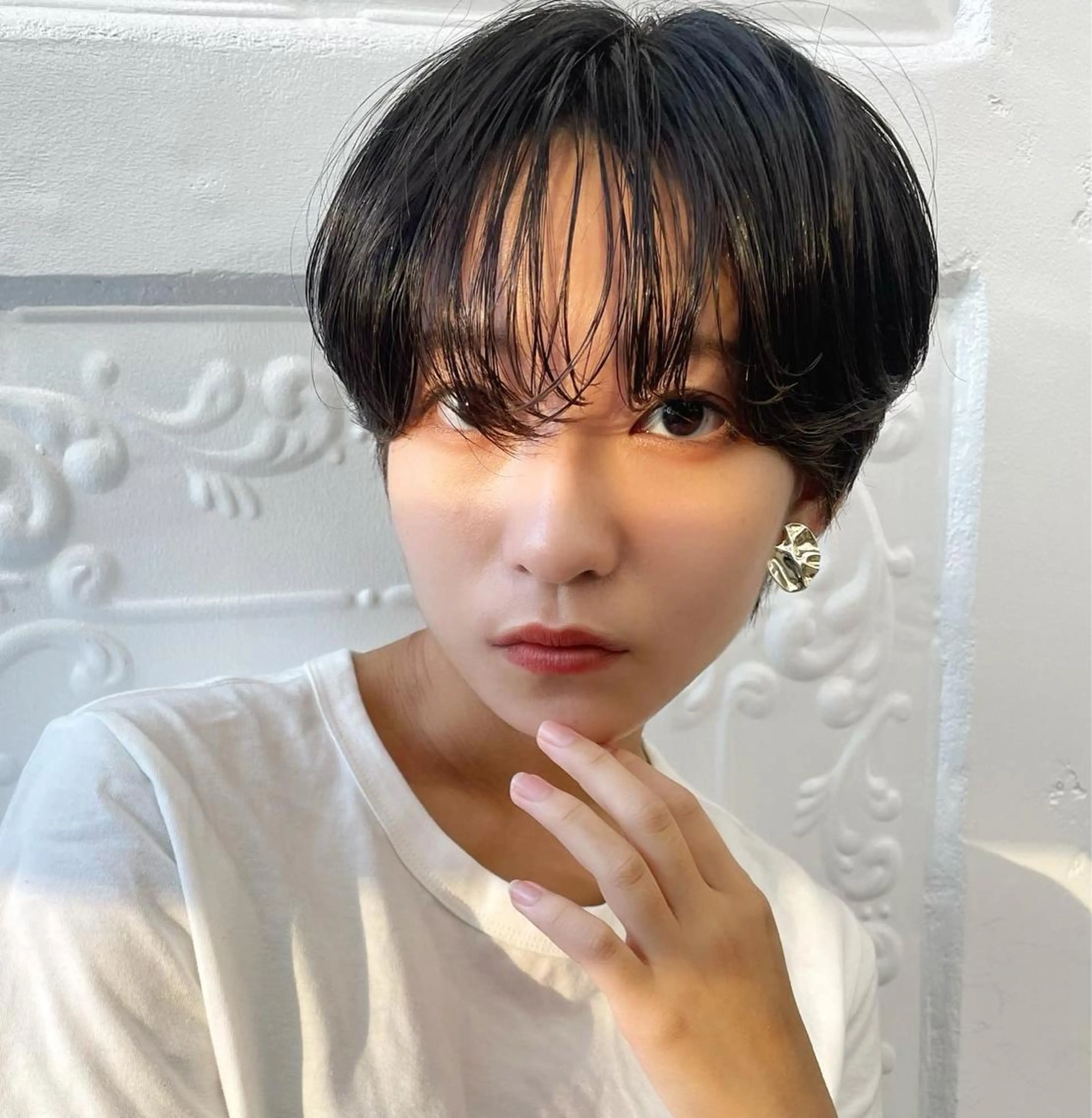 ショート パーマ ショートヘア カット ヘアカラー トリートメント レイヤー/ショート透 明感カラー/西田祐賀のヘアスタイル