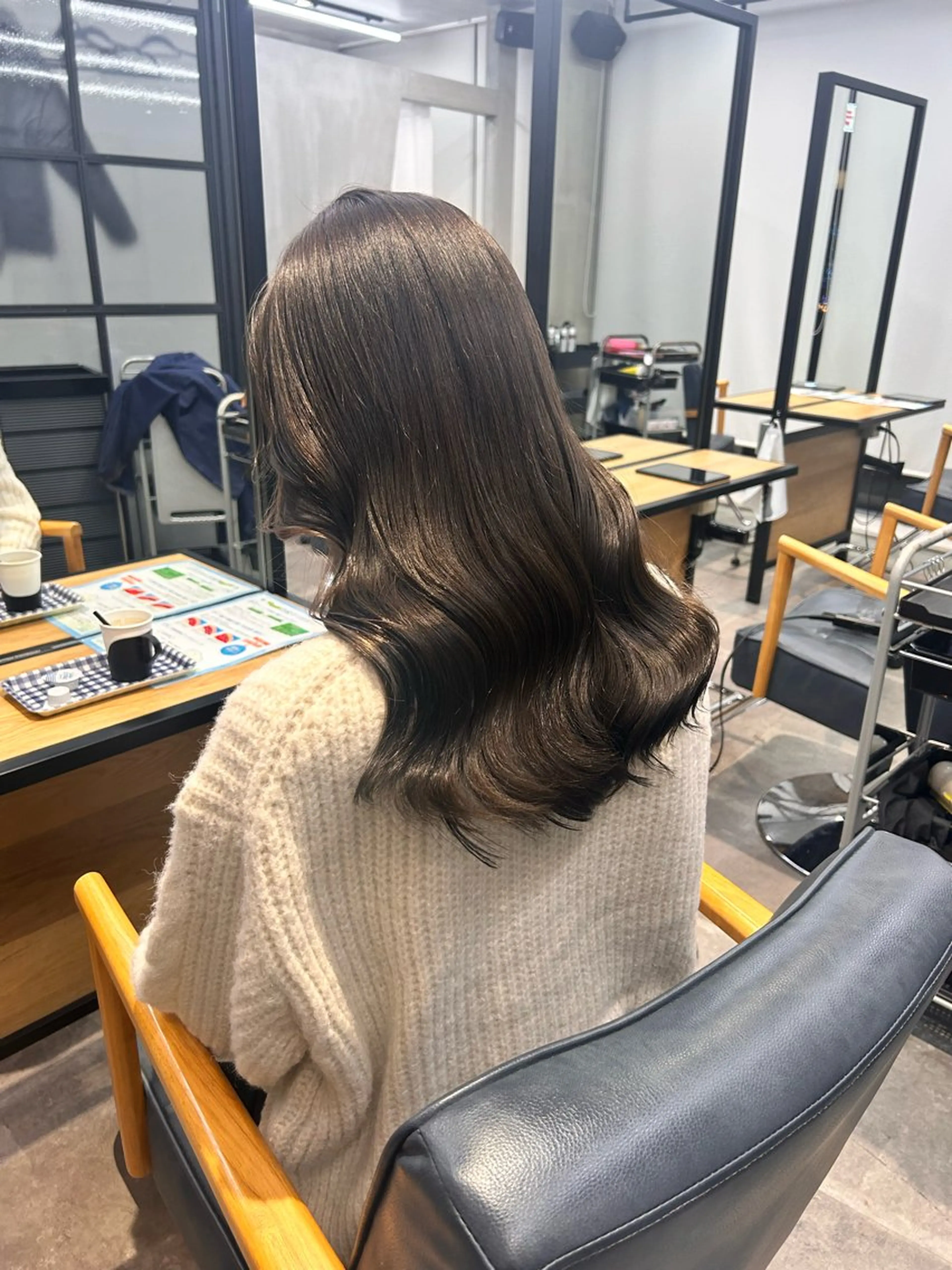 セミロング カラー 韓国×髪質改善カラー 💎hinaのヘアスタイル
