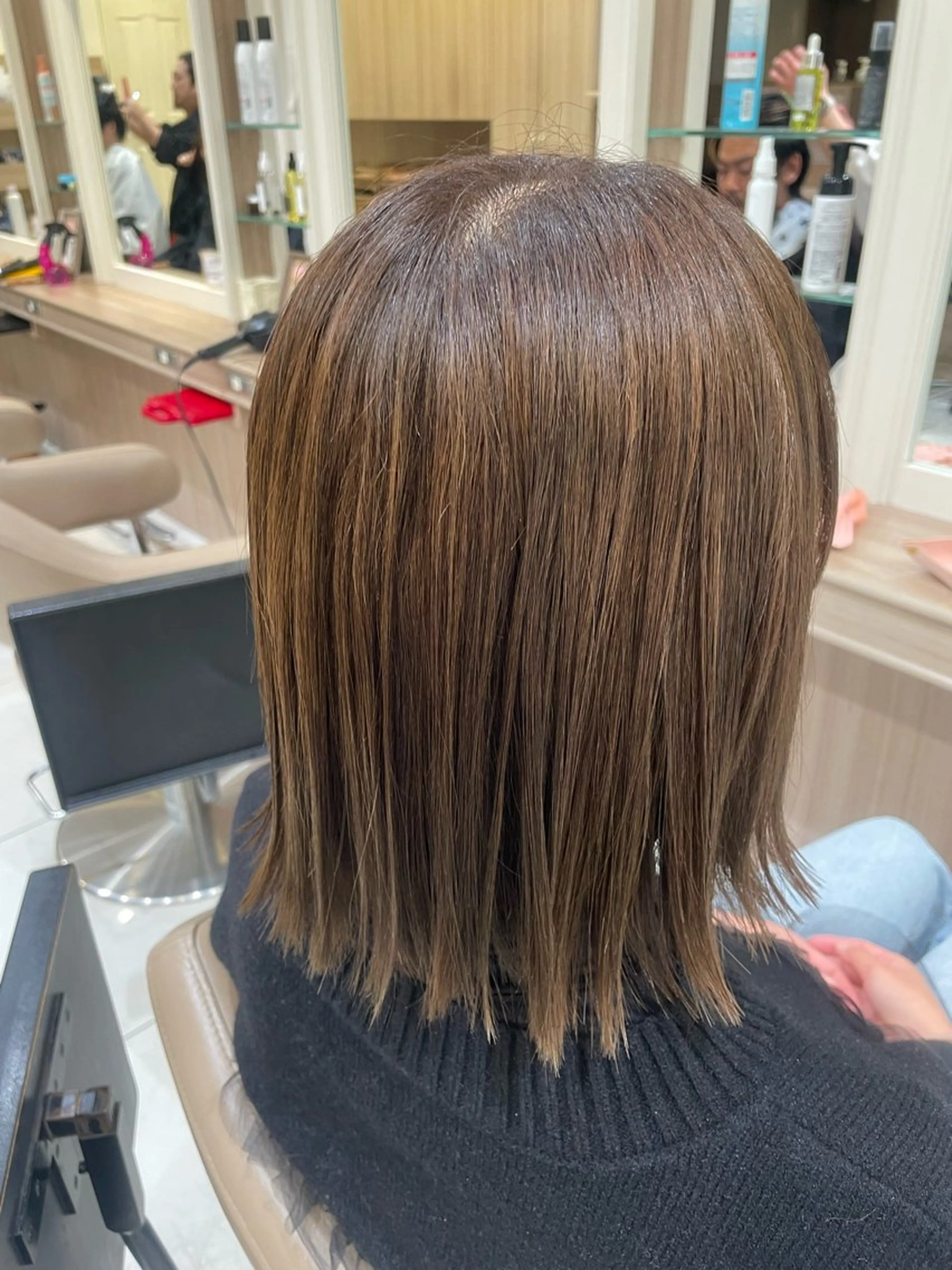 ミディアム カラー カット ヘアカラー トリートメント 韓国ヘアメイク🎀/ 縮毛矯正✨山本媛香のヘアスタイル