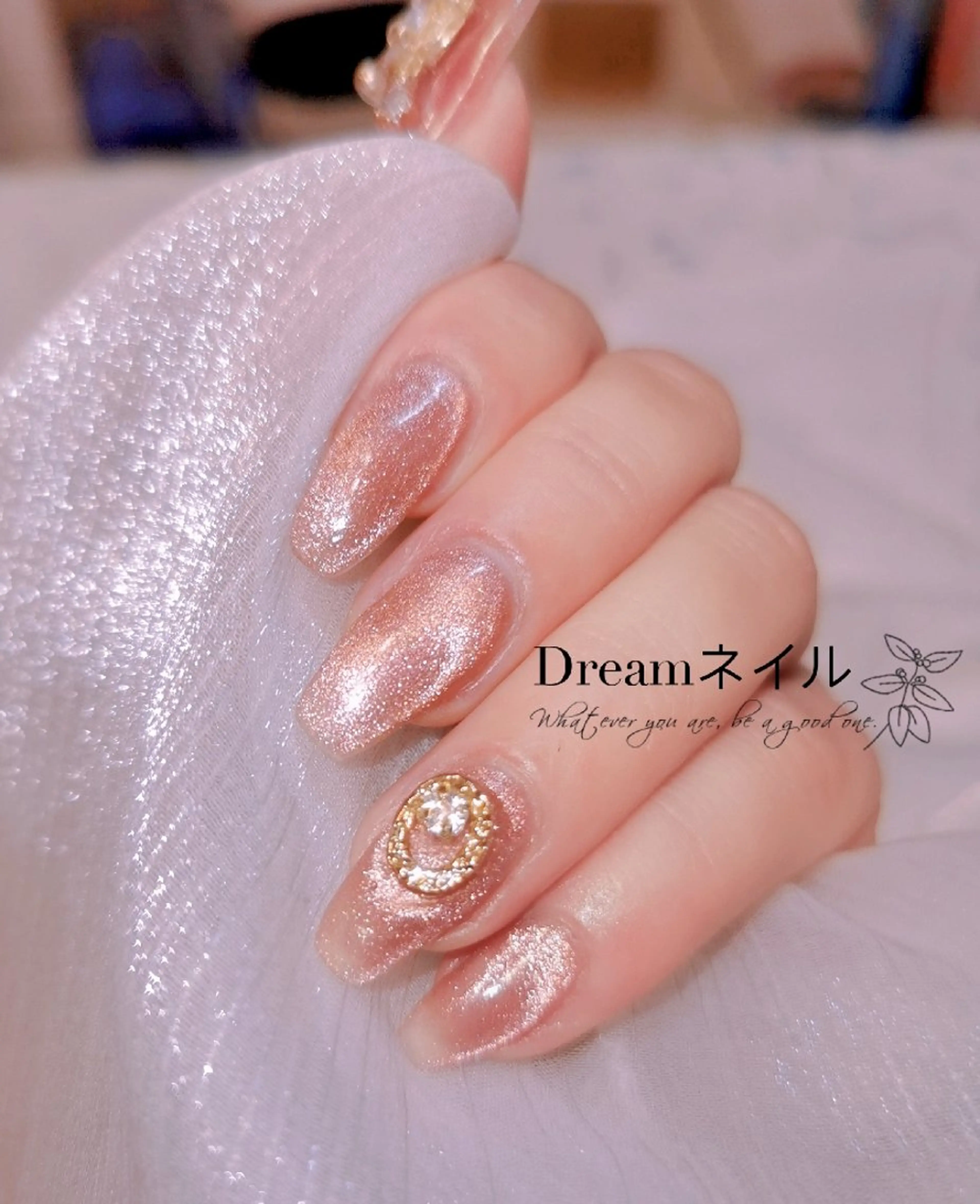 ミディアム ハンドネイル ネイリストゆか💅 長さだし、深爪矯正のネイルデザイン