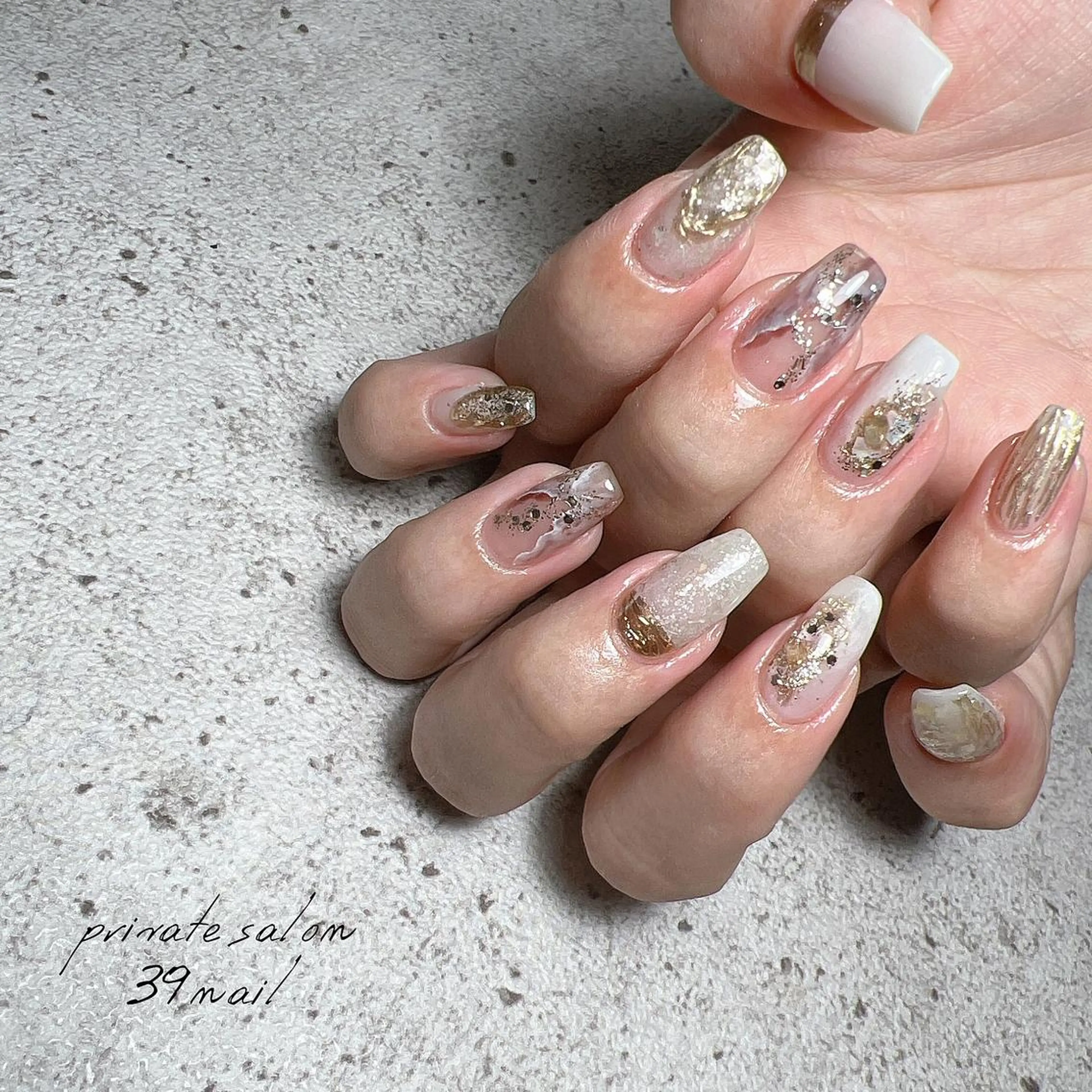 ミディアム ネイル ハンドネイル 京橋 【39nail】のネイルデザイン