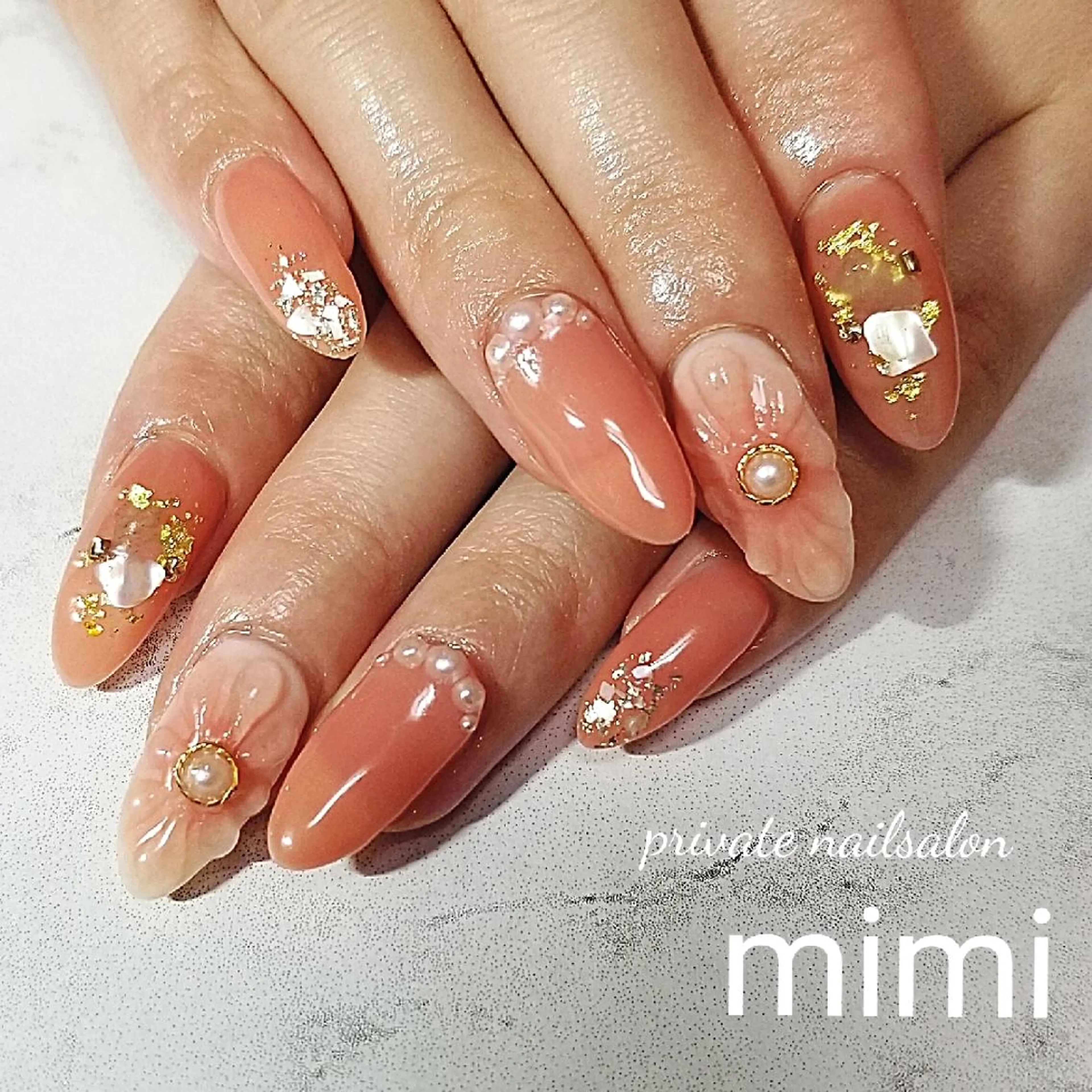 ネイル フラワーネイル ぷっくりネイル 博多ネイル ｍｉｍｉのネイルデザイン