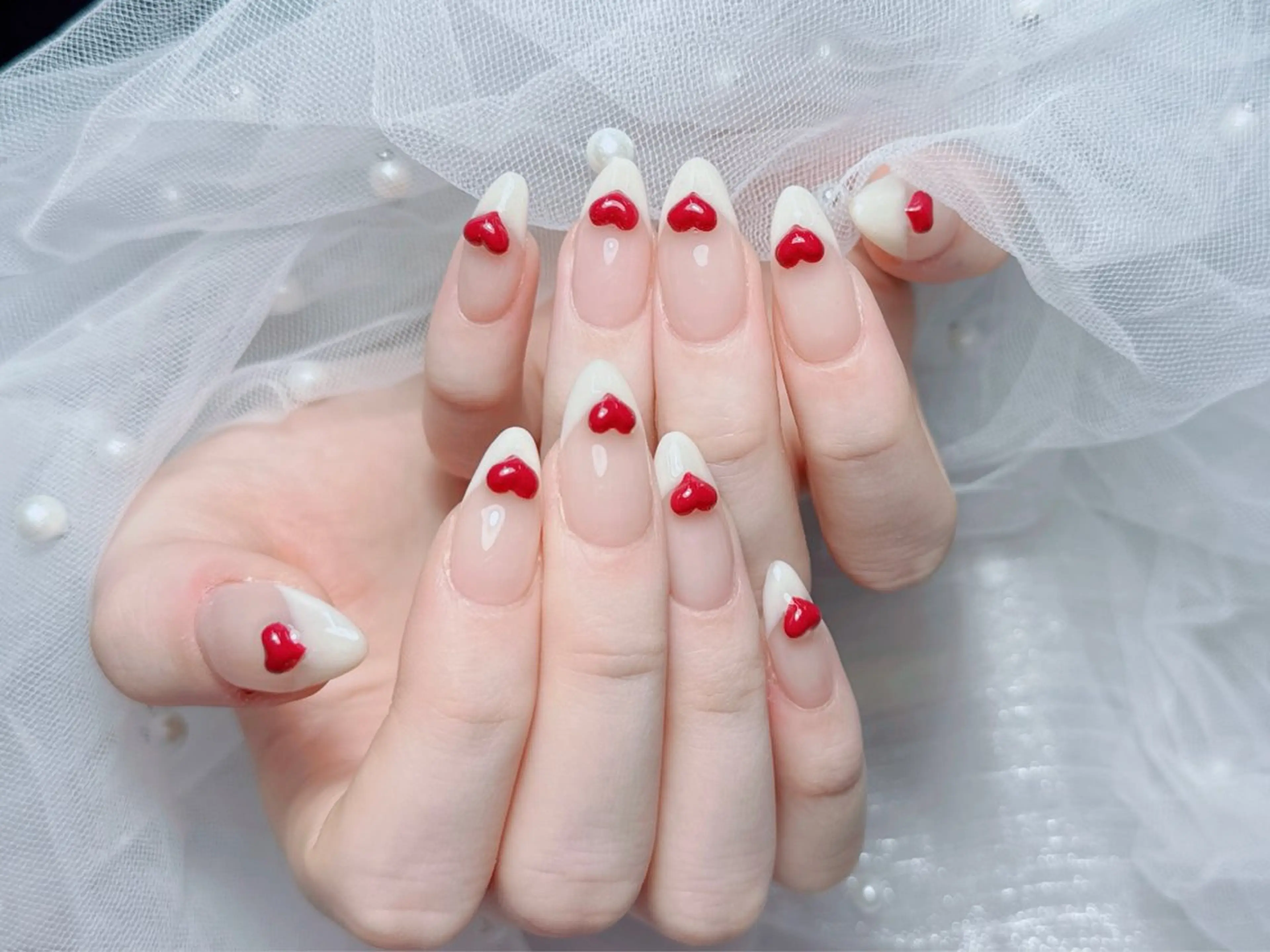 🦋カラーフレンチ(色2個まで)「初回ジェルオフ無料ケア込み」【パラジェル有り】￥4280の写真