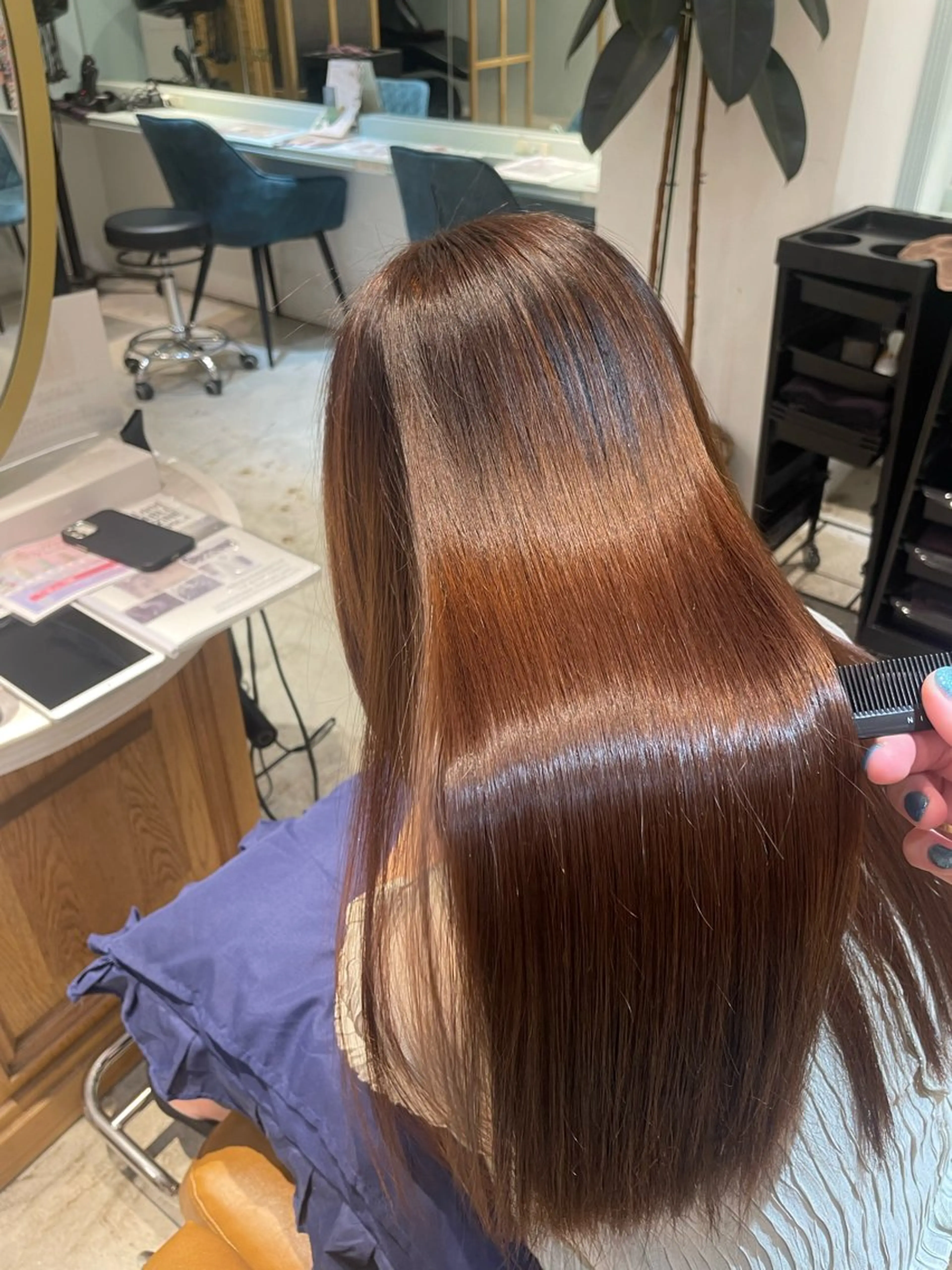 【🌷人気No.1🌷】韓国風カット➕カラー➕1step内部補修.外部補修ナノケアトリートメントの写真