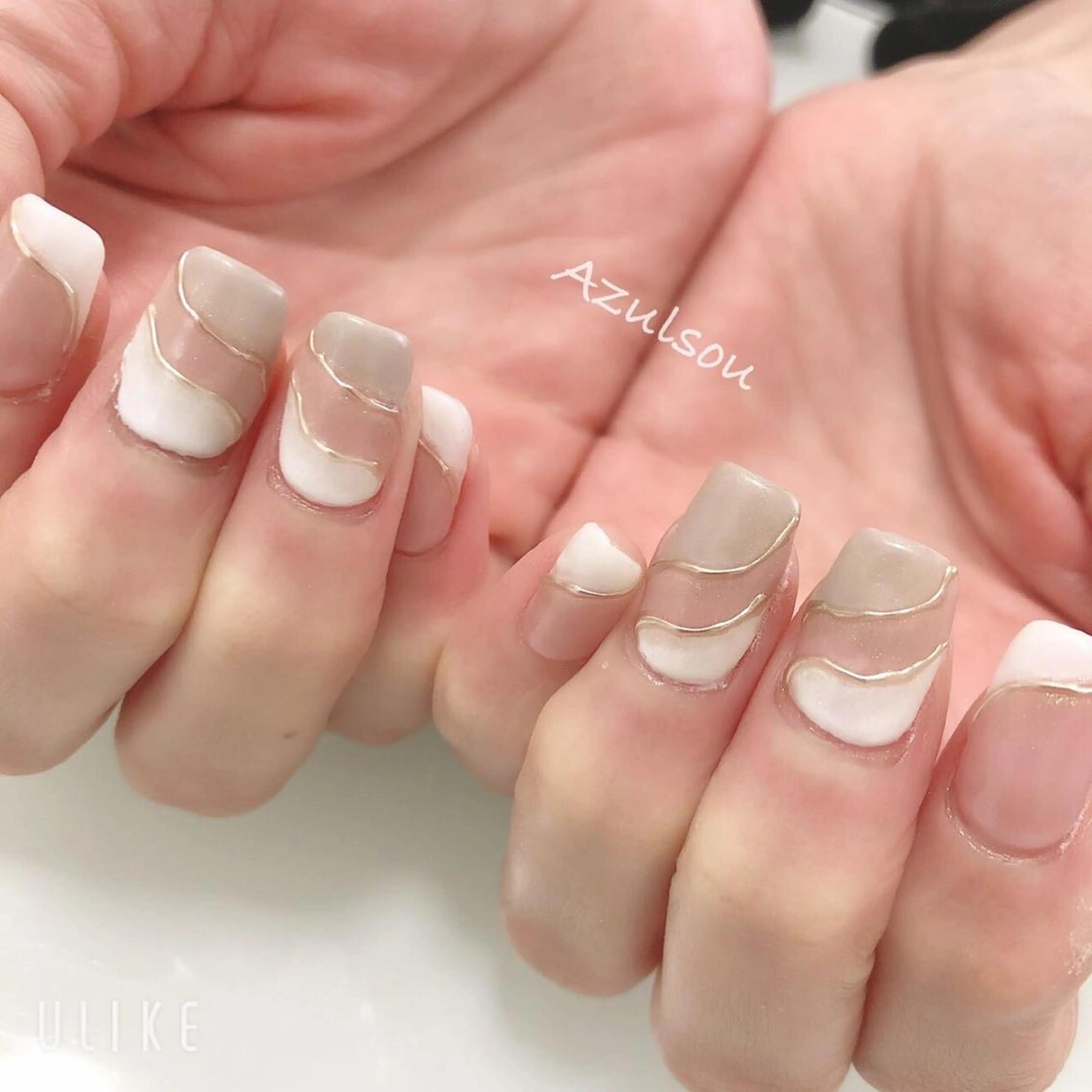 ネイル ジェルネイル 韓国ネイル ミラーネイル 持ち込み ニュアンスネイル Azulsou 廣川愛のネイルデザイン