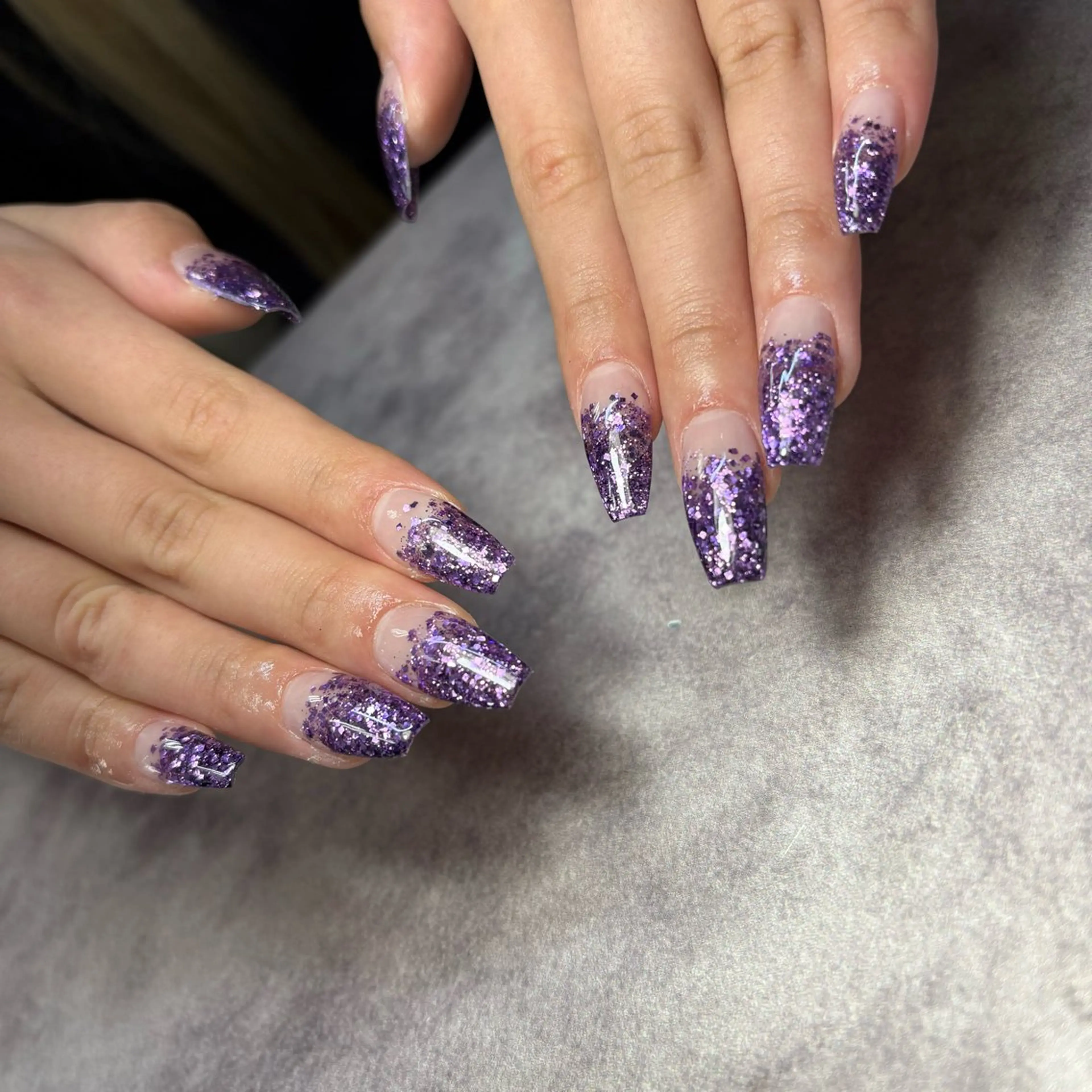 ネイル グラデーション ラメ(グリッター) ラメグラデーション スカルプネイル ハンドネイル ハンドケア makana nail所属・makananail anjyuのネイルデザイン