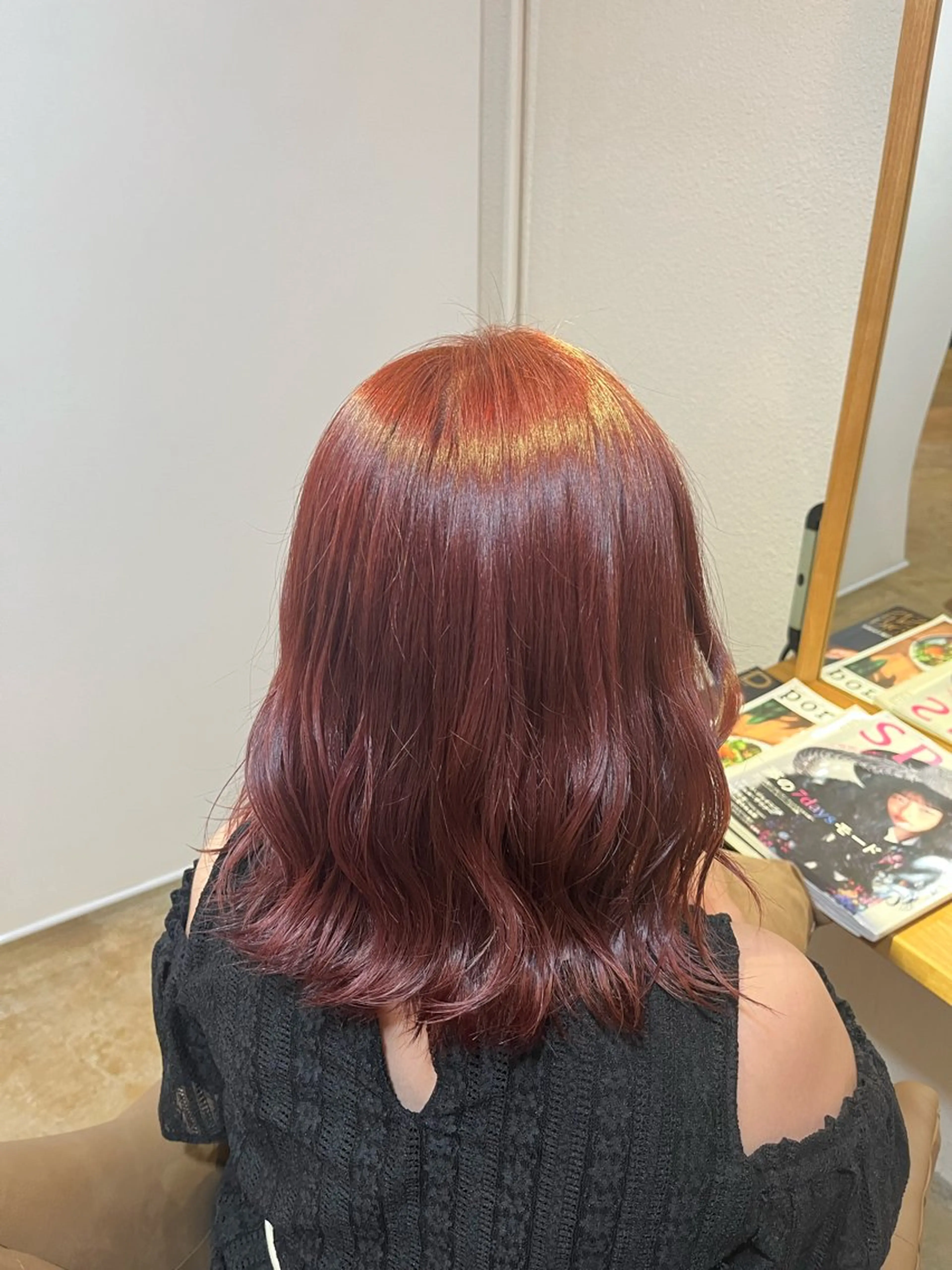 カラー ピンクカラー hairroomsheeps所属・森 葉乙のヘアスタイル