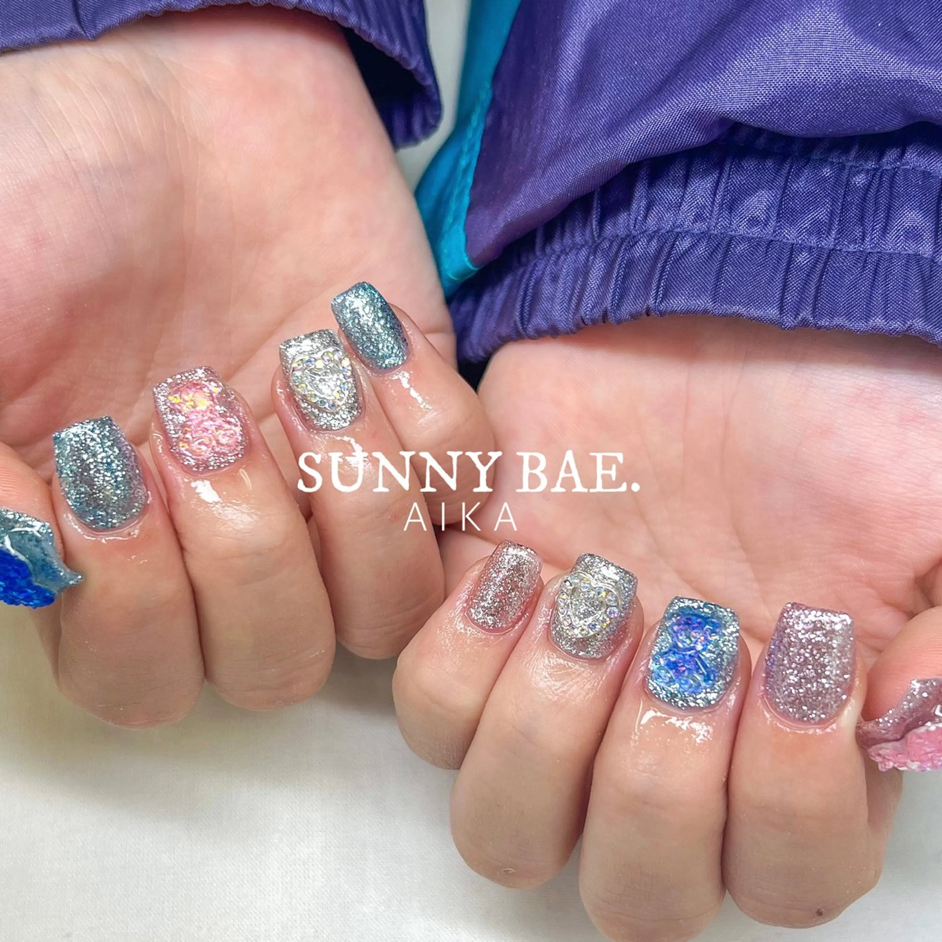 ネイル ジェルネイル キラキラネイル ロングネイル 持ち込み ワンカラーネイル Made By AIKAのネイルデザイン