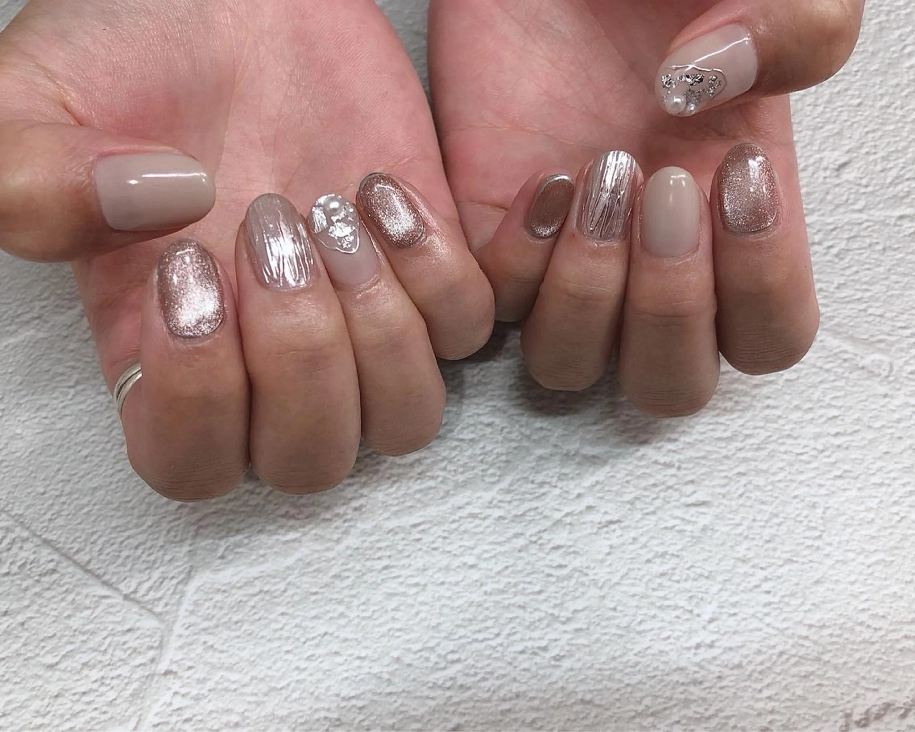 ネイル ミラーネイル シルバー ハンドネイル nail heron所属・saki_ nail heronのその他イメージ