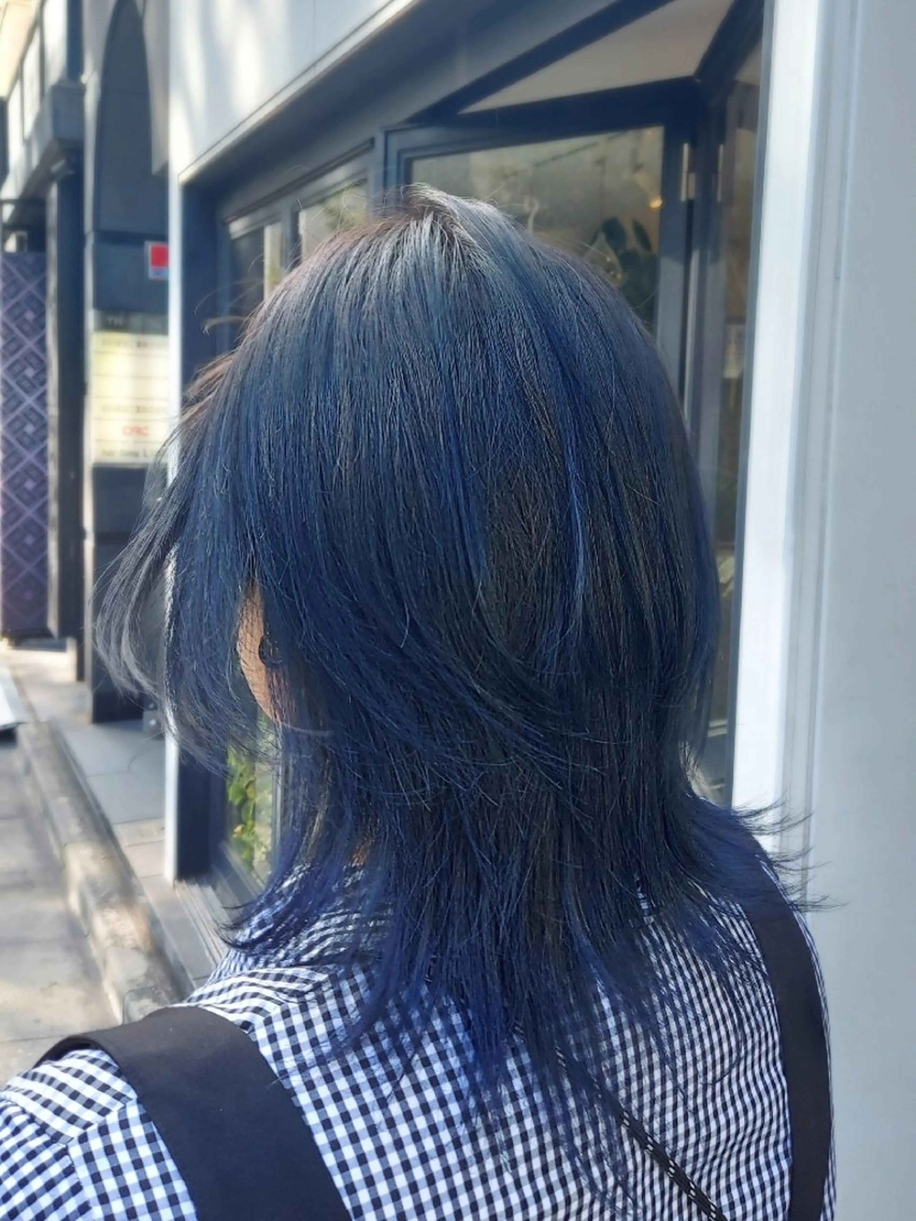 ミディアム カラー ネイビーカラー ウルフカット 🌟艶髪カラー 🌟サイトウのヘアスタイル