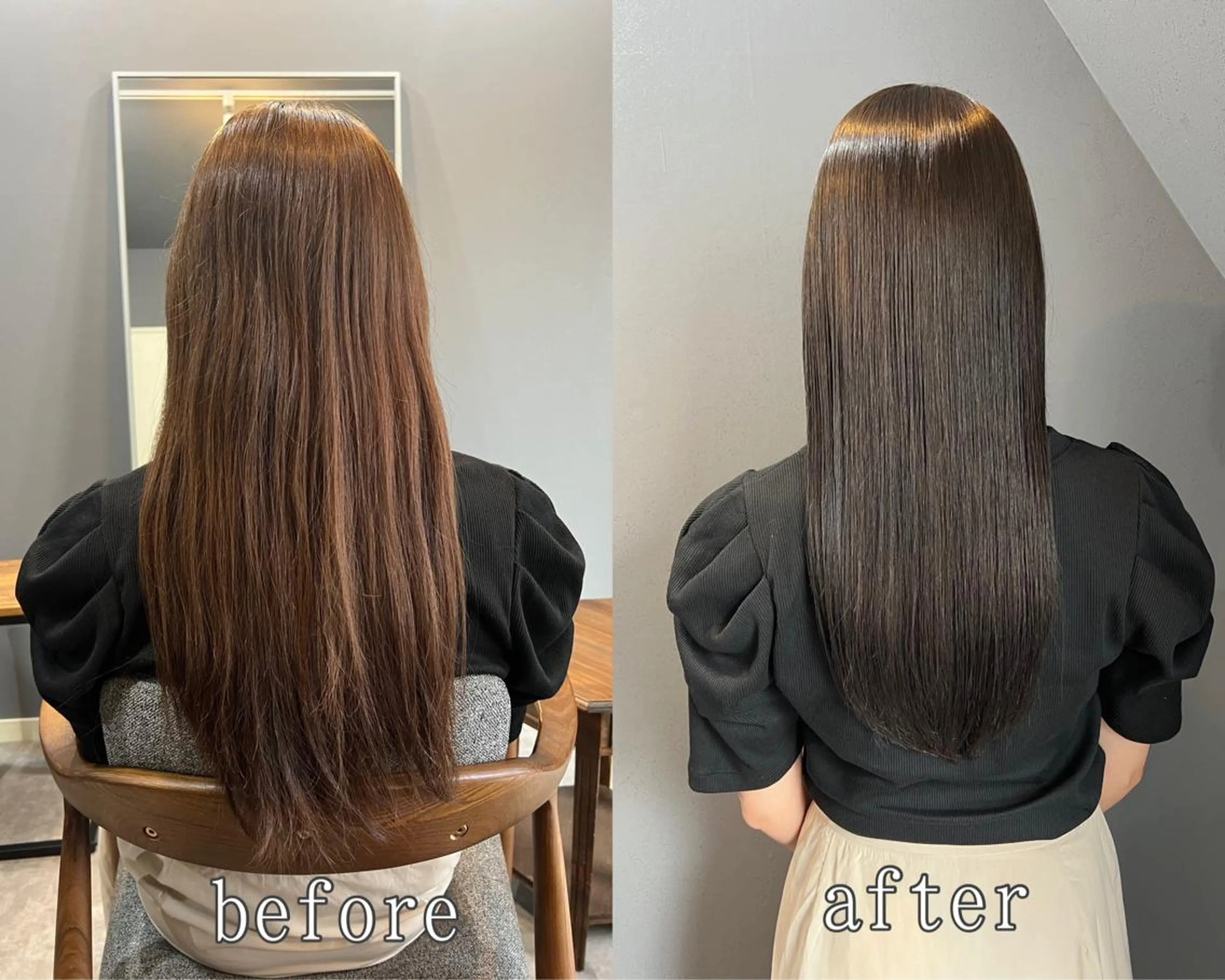 ＊フルコース＊【カット+髪質改善カラー+ アミノ式美髪酸性縮毛矯正+アミノ酸髪質改善トリートメント+集中補修TR】の写真